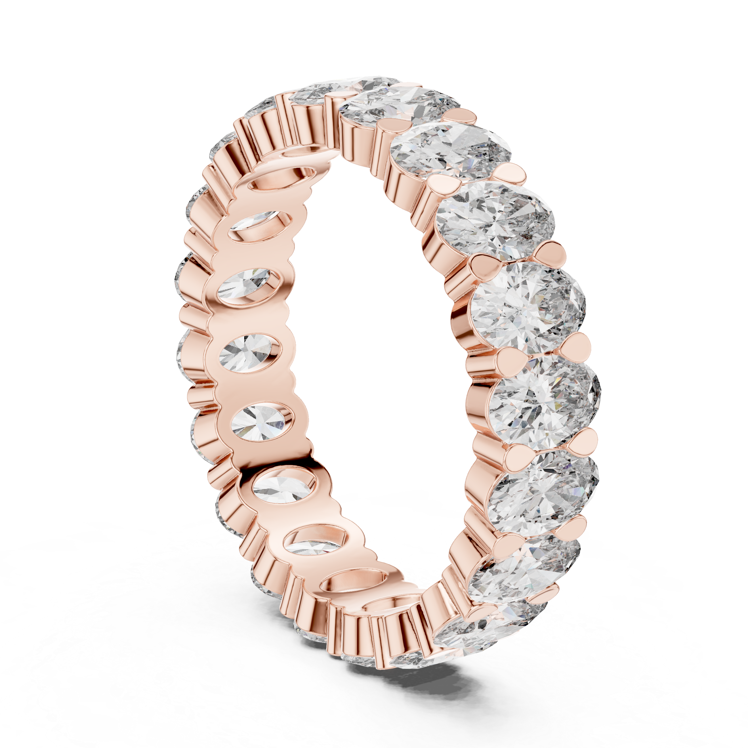Oval Diamond Eternity Band Ring