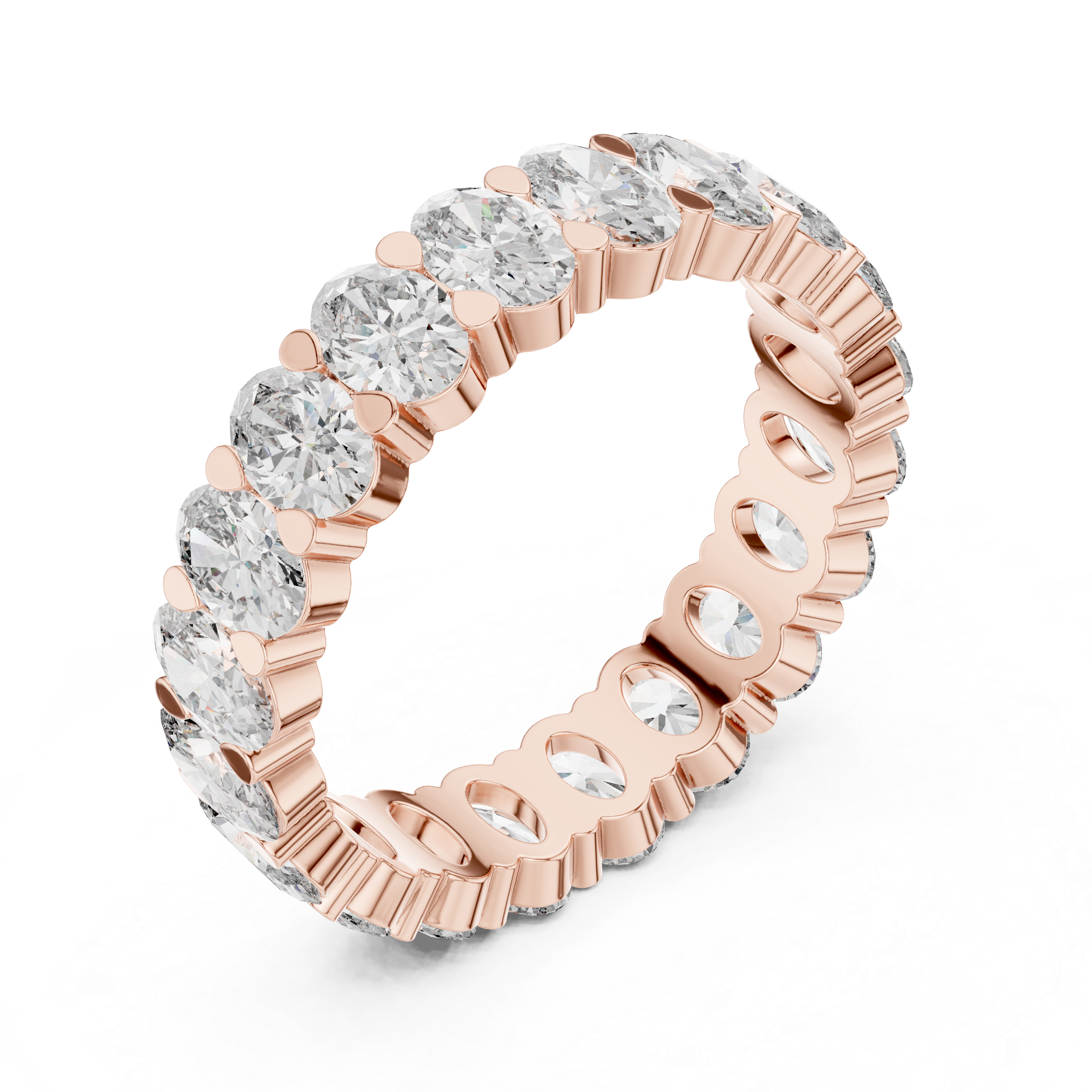Oval Diamond Eternity Band Ring