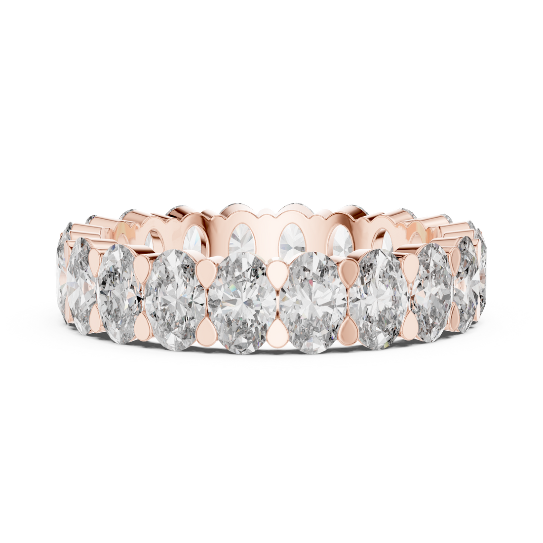 Oval Diamond Eternity Band Ring
