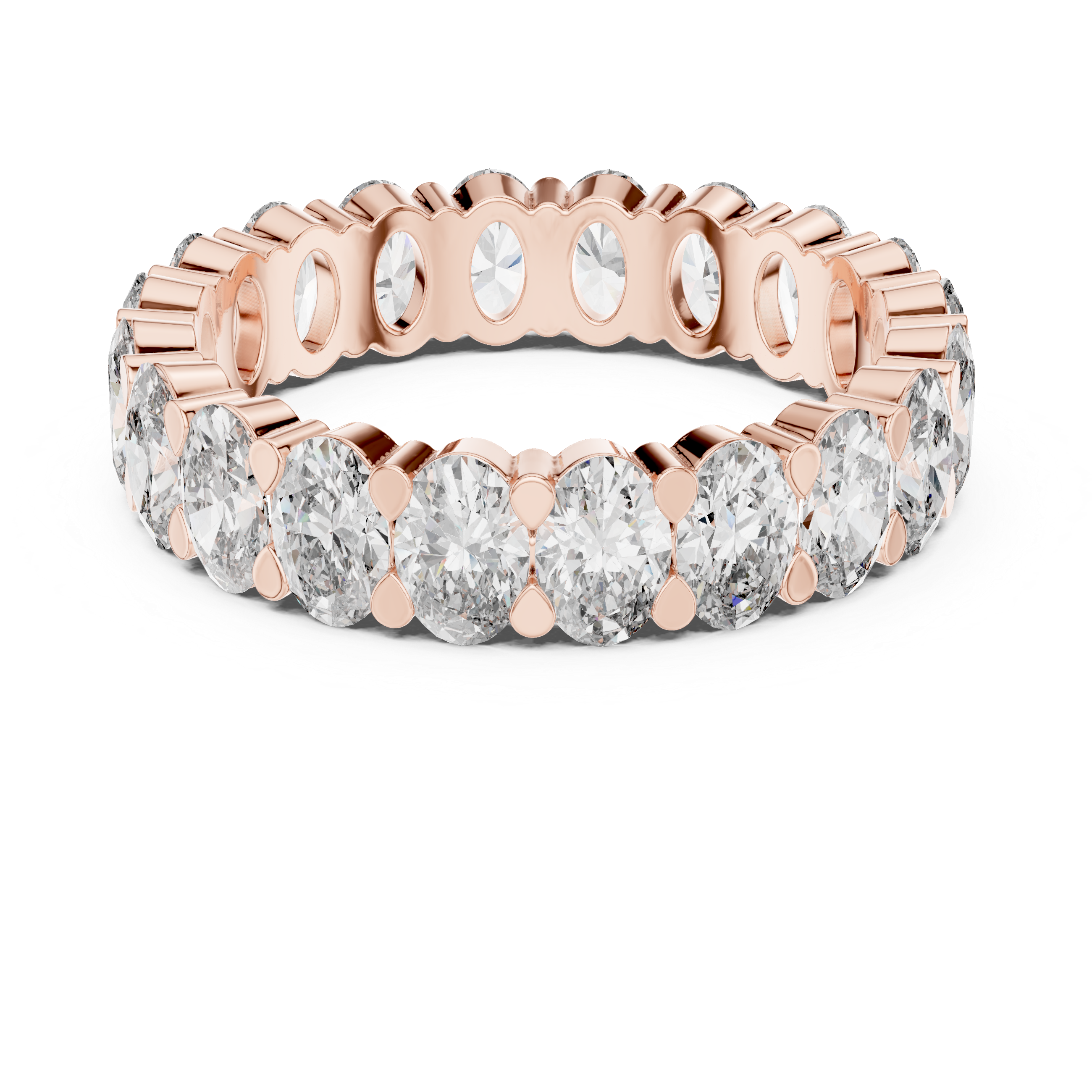 Oval Diamond Eternity Band Ring