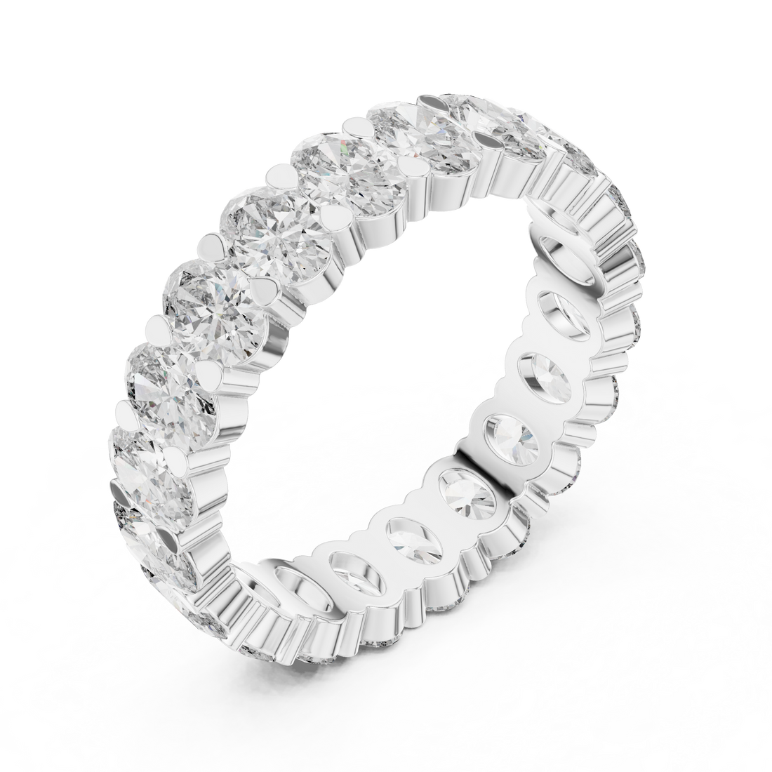Oval Diamond Eternity Band Ring