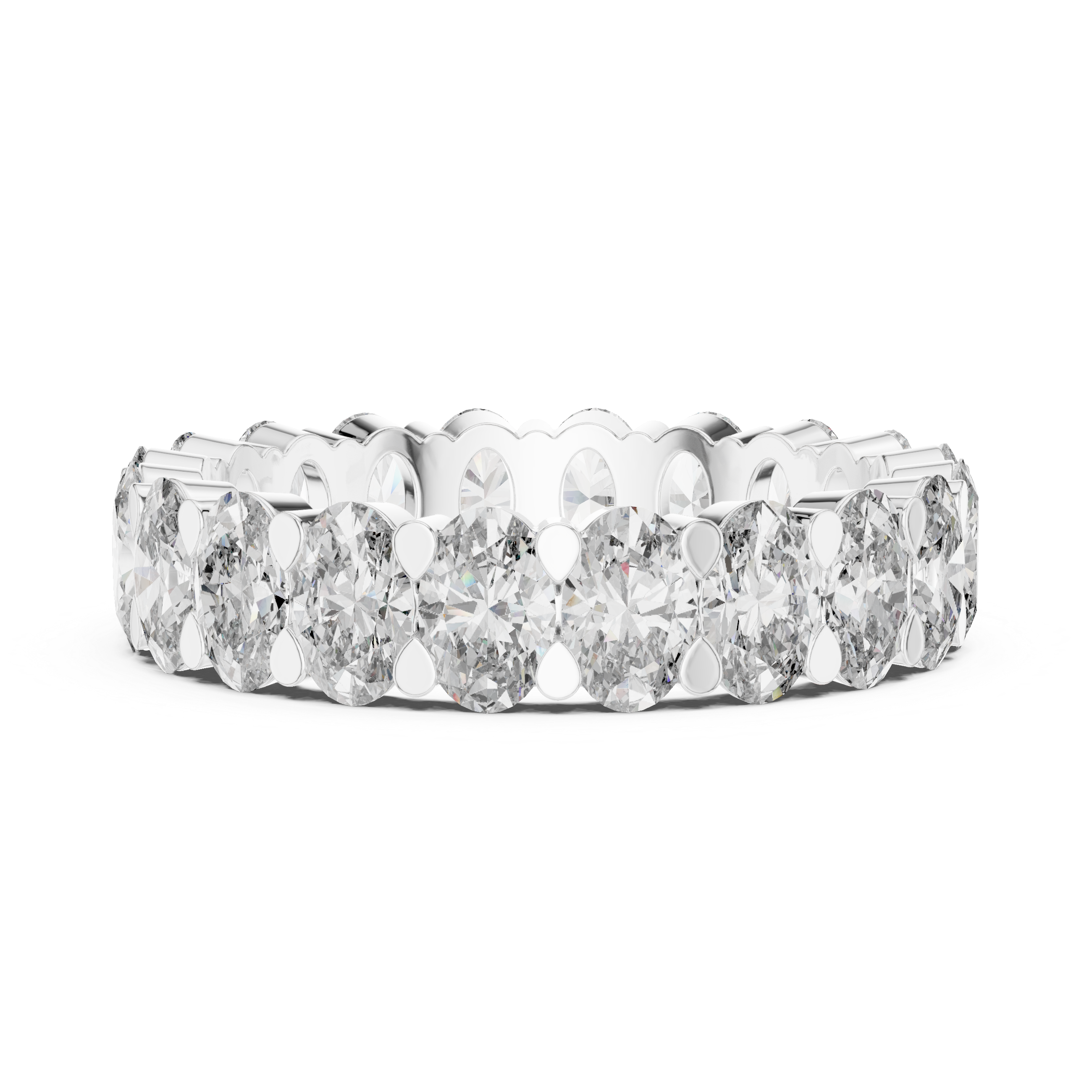 Oval Diamond Eternity Band Ring