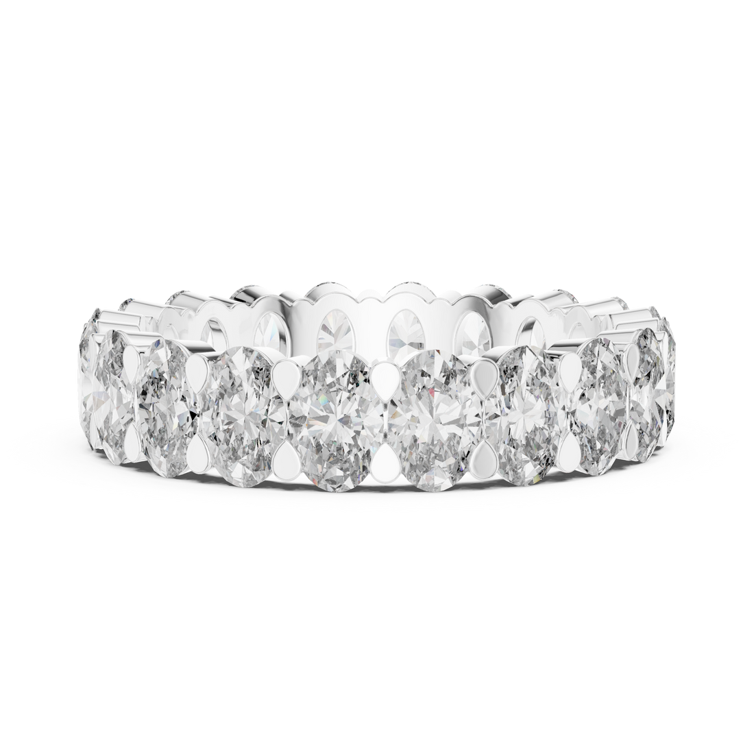Oval Diamond Eternity Band Ring