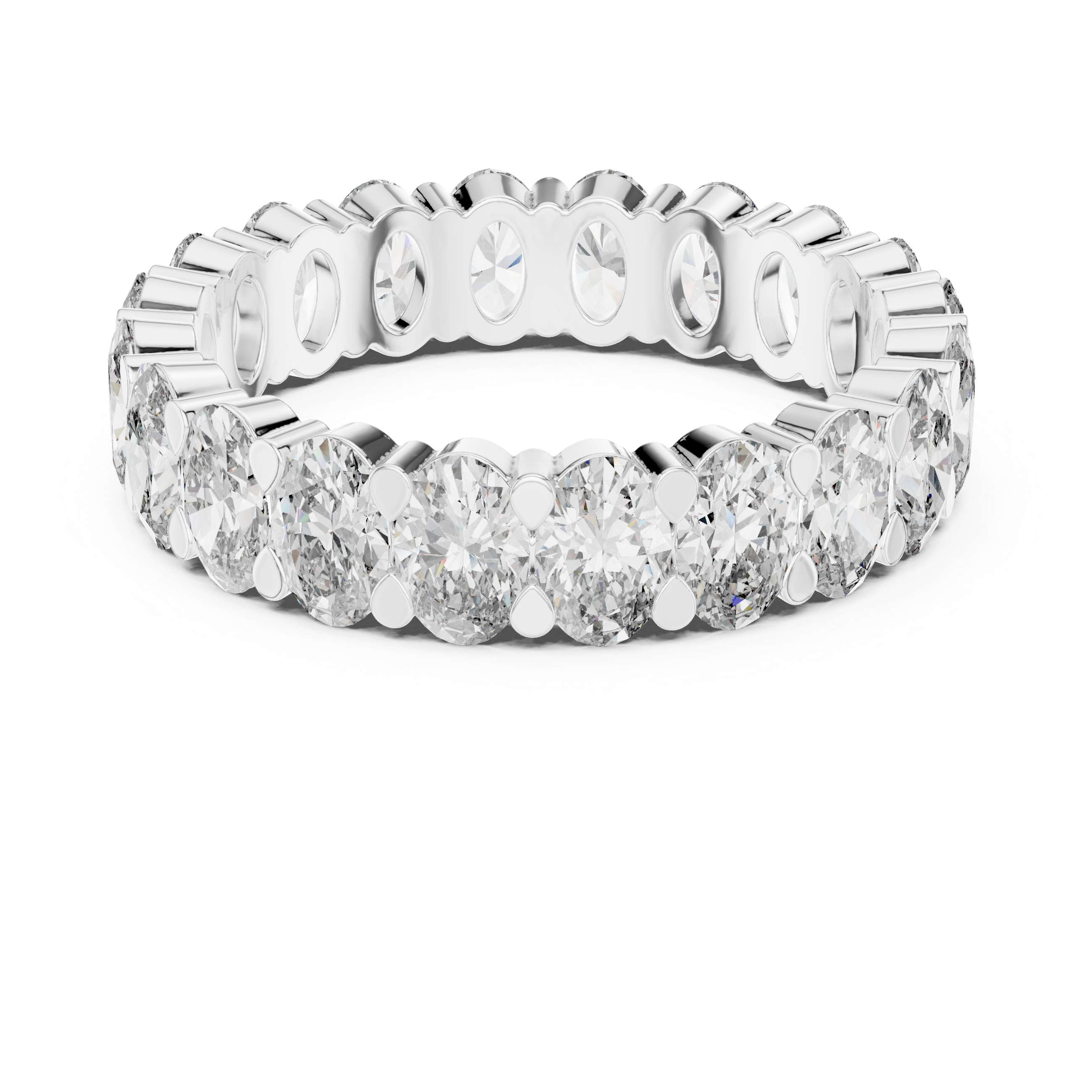 Oval Diamond Eternity Band Ring