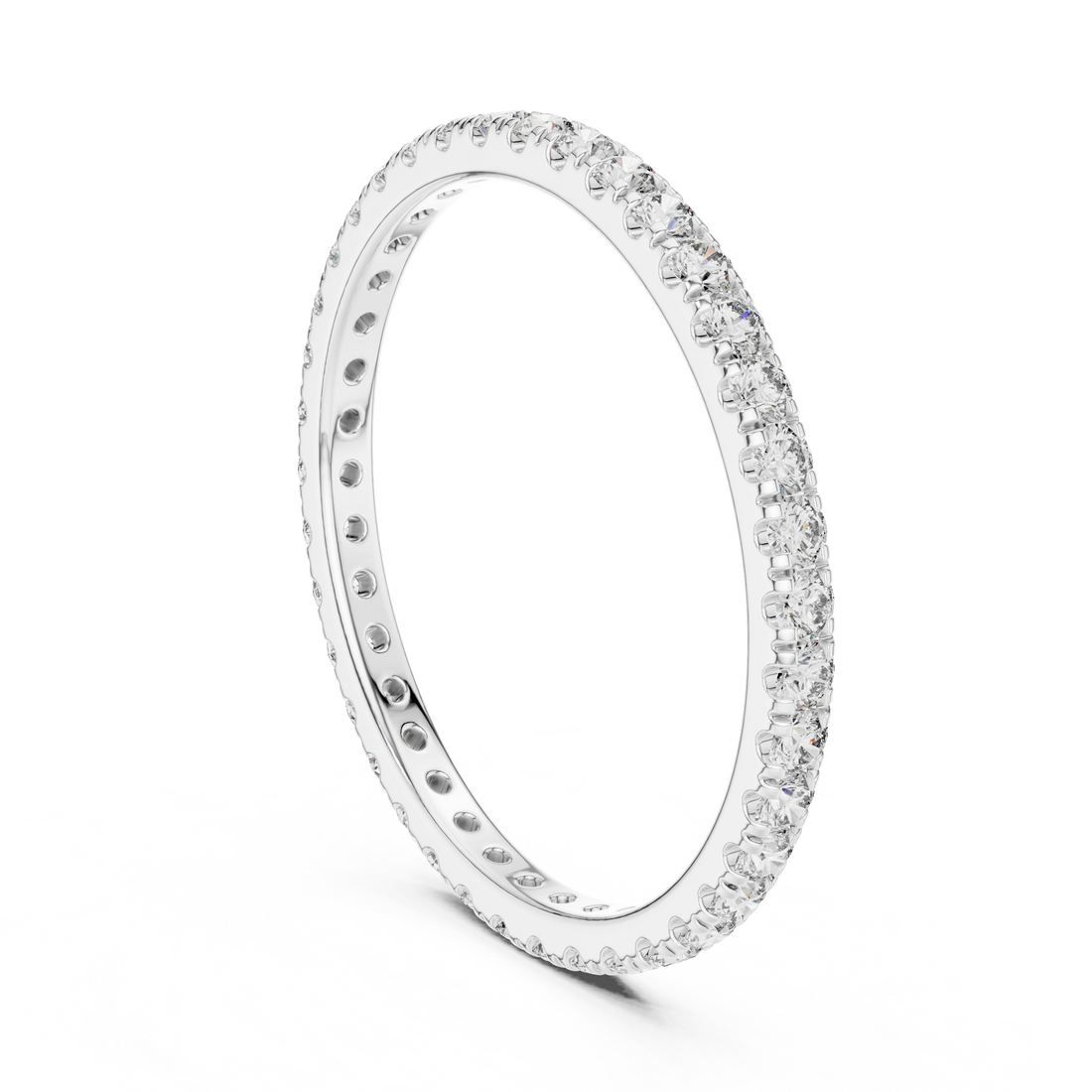 Round Diamond Eternity Band in U Cut Setting