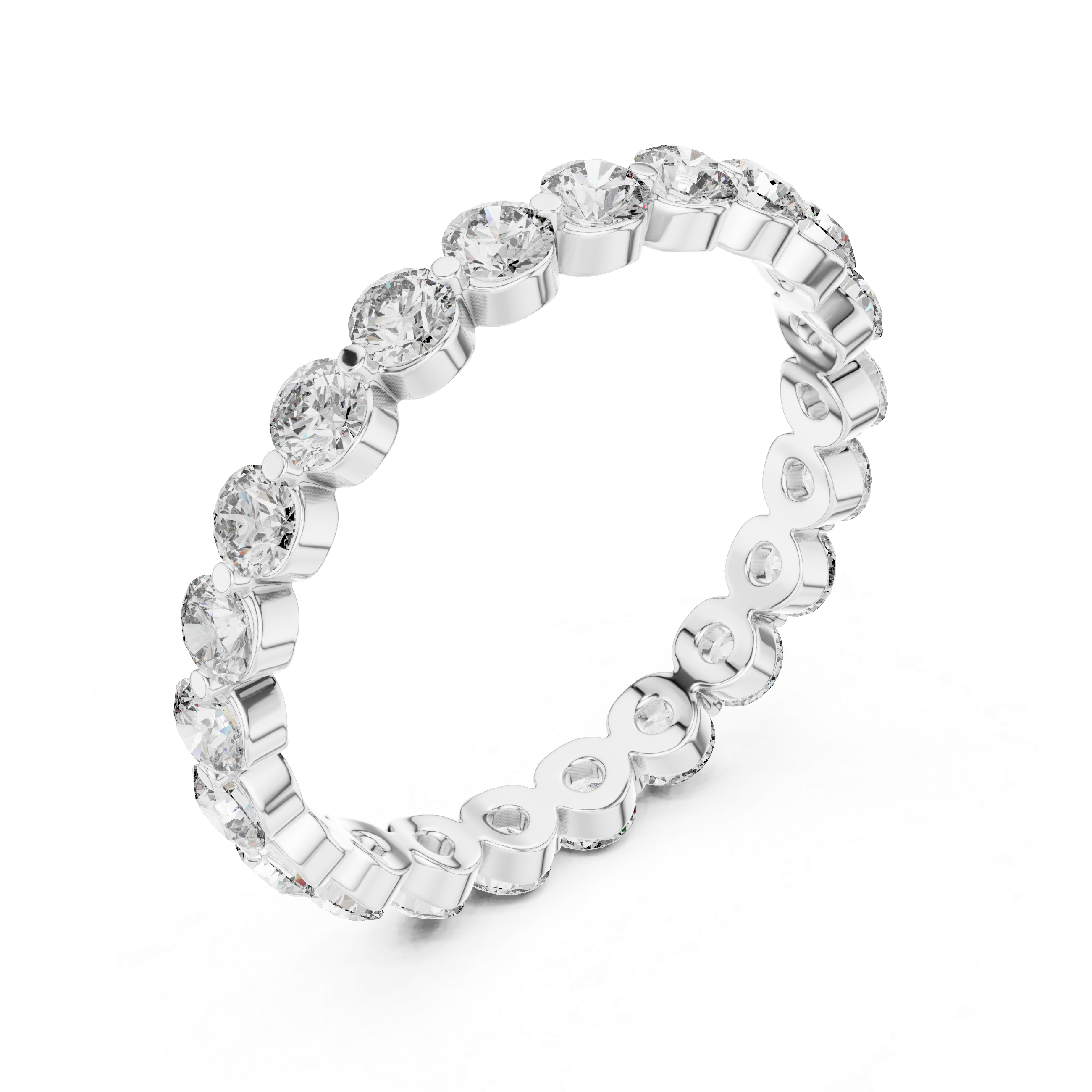 Round Diamond Eternity Band with Collet Setting