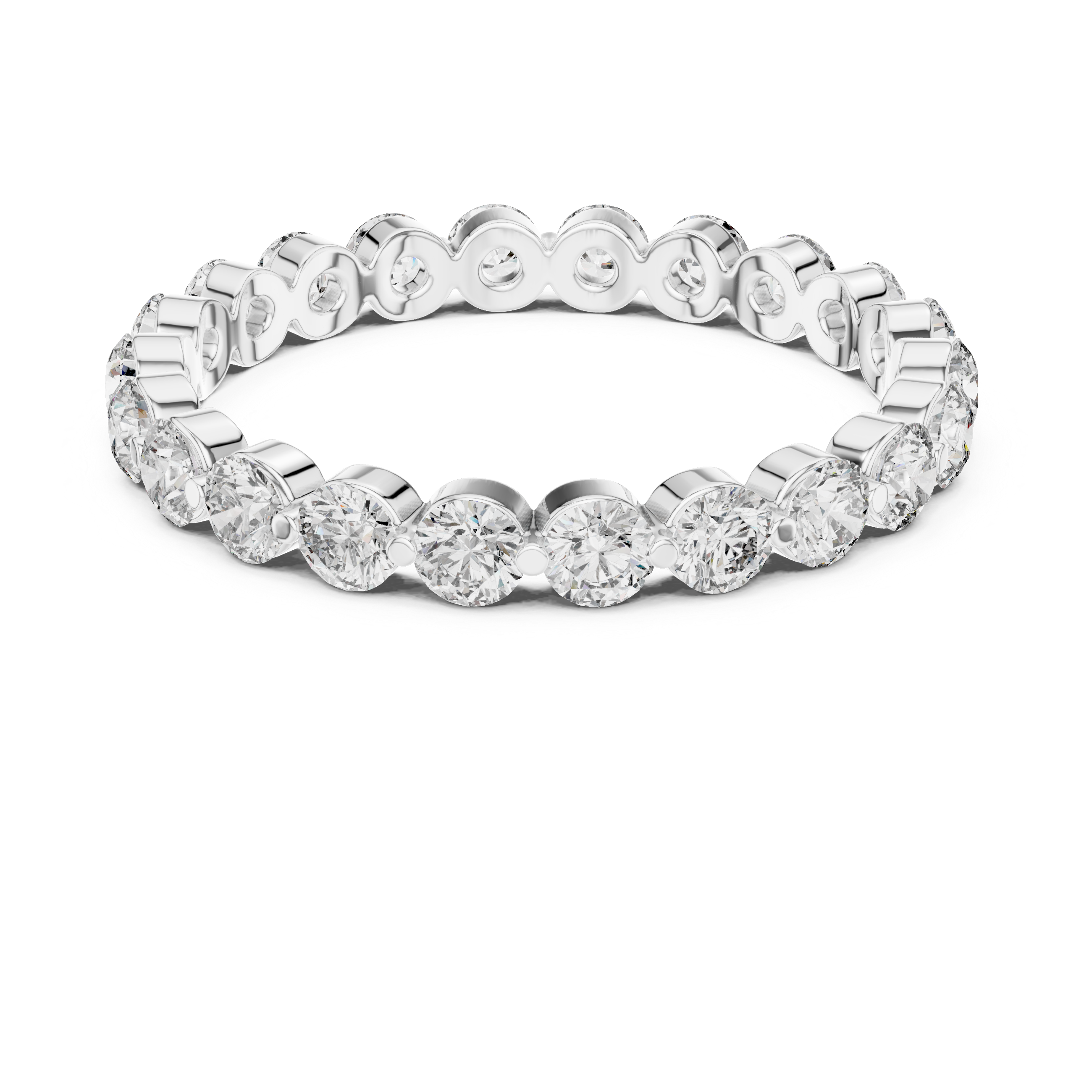Round Diamond Eternity Band with Collet Setting