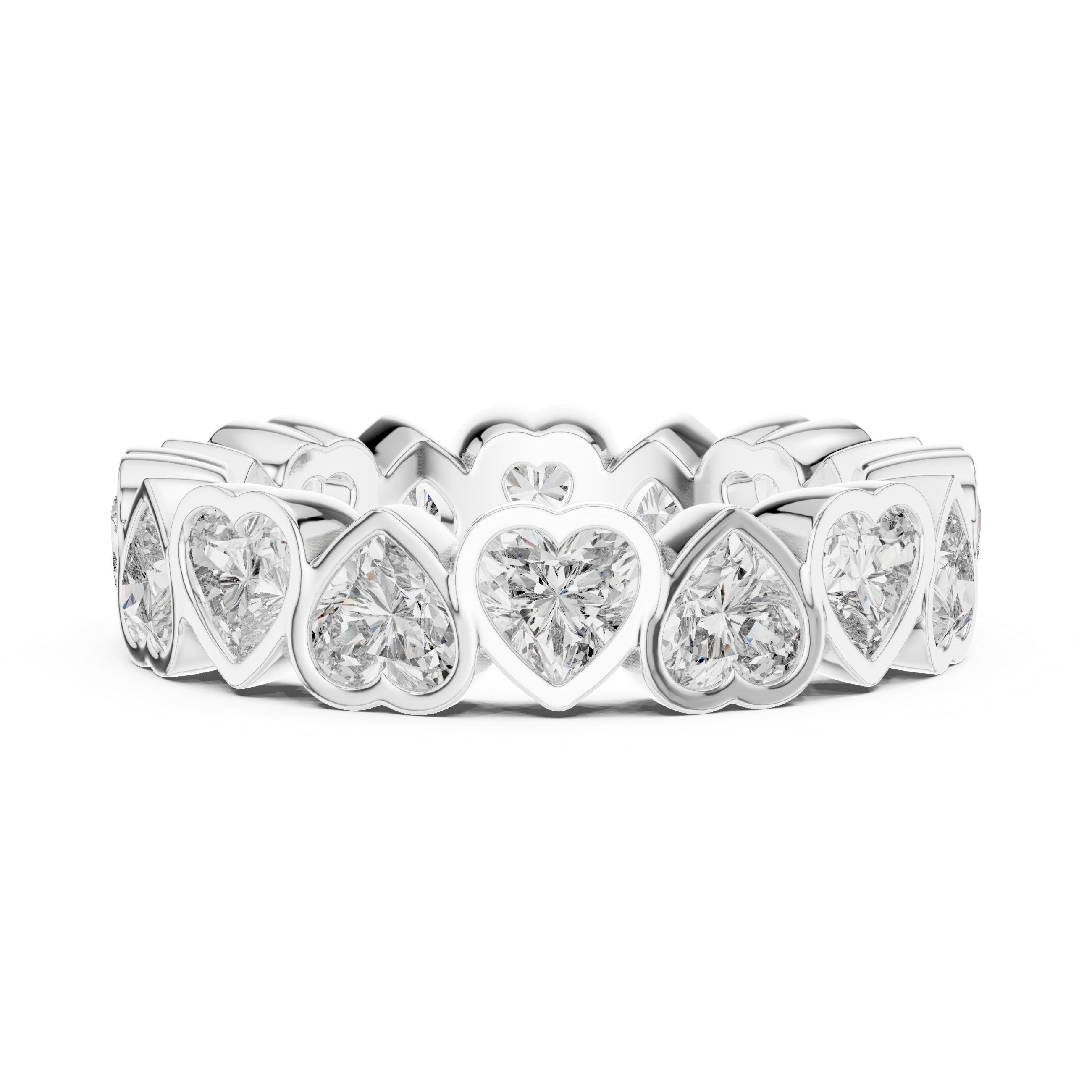 Smooth diamond ring with polished edges.
