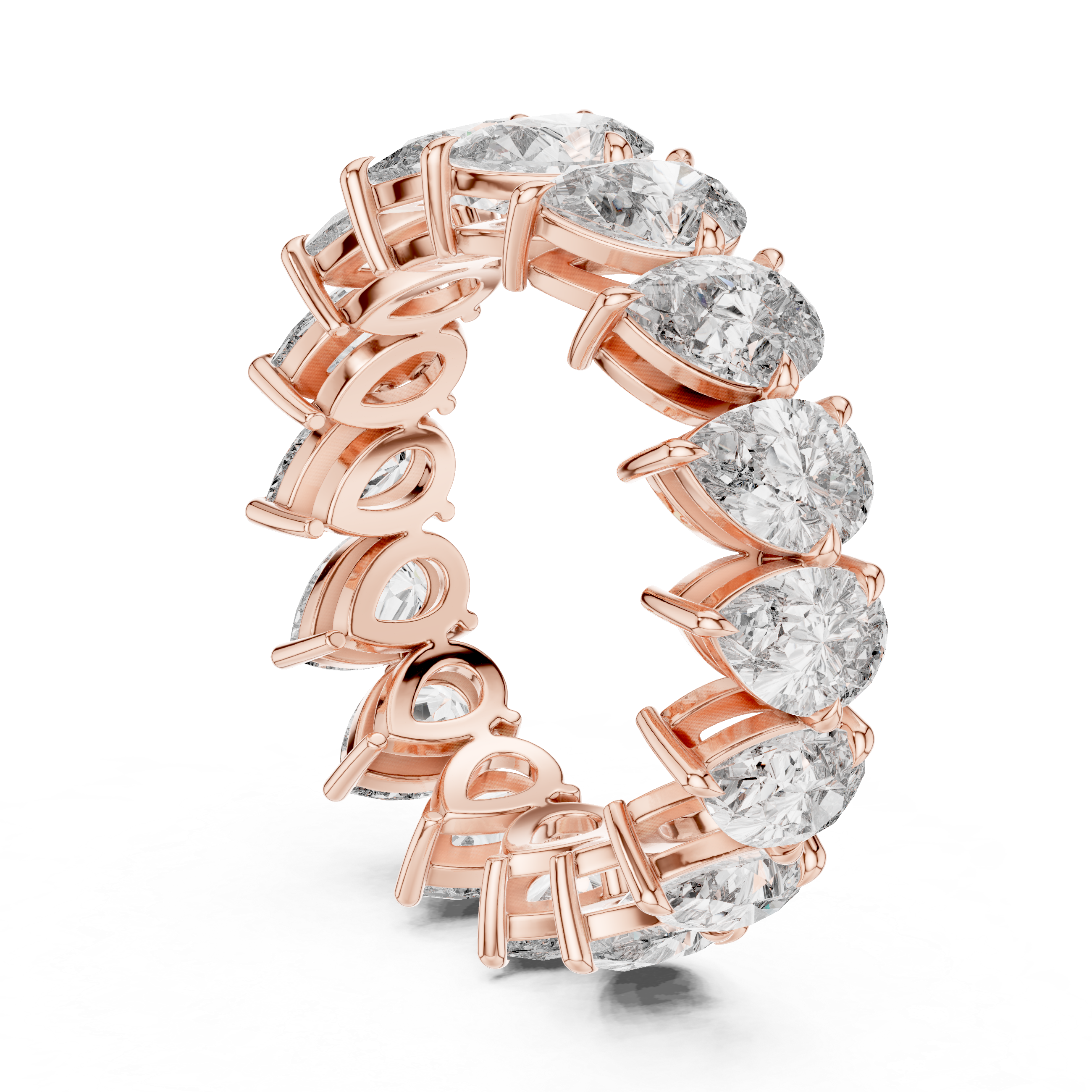 Twisted band diamond ring with modern design.