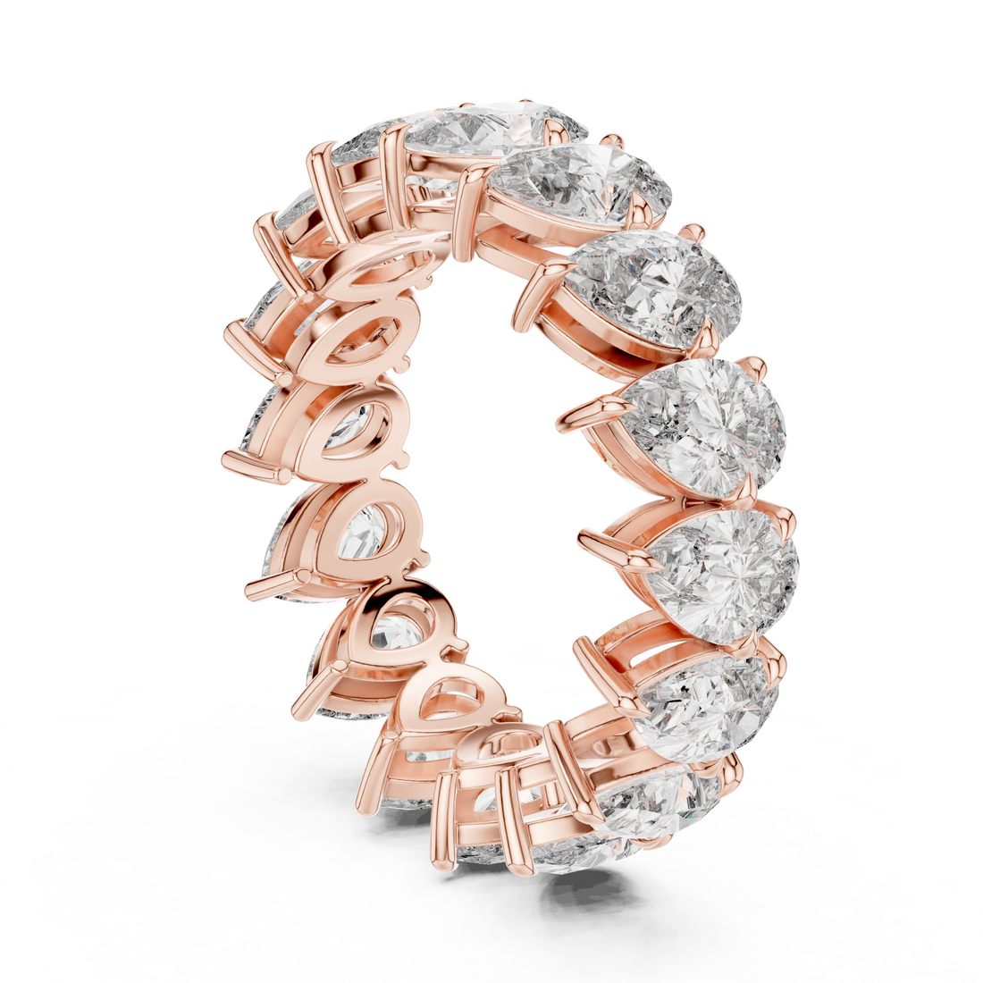 Twisted band diamond ring with modern design.