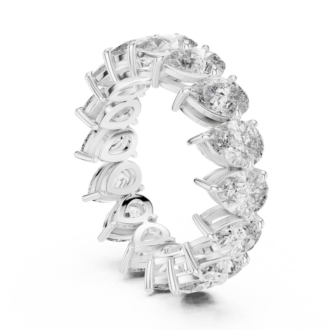 Floral-inspired diamond ring with delicate petals.