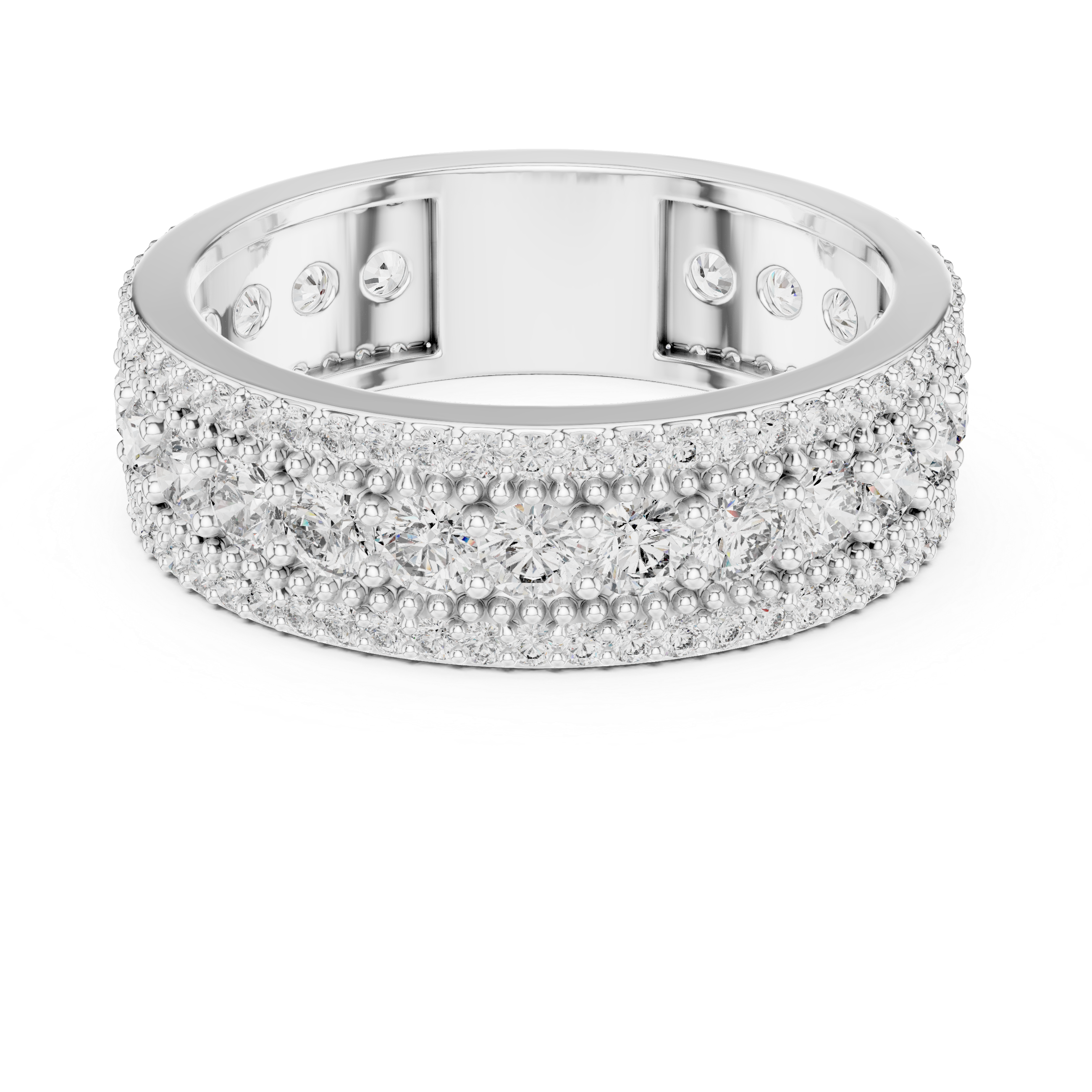 Silver toe ring with adjustable band.