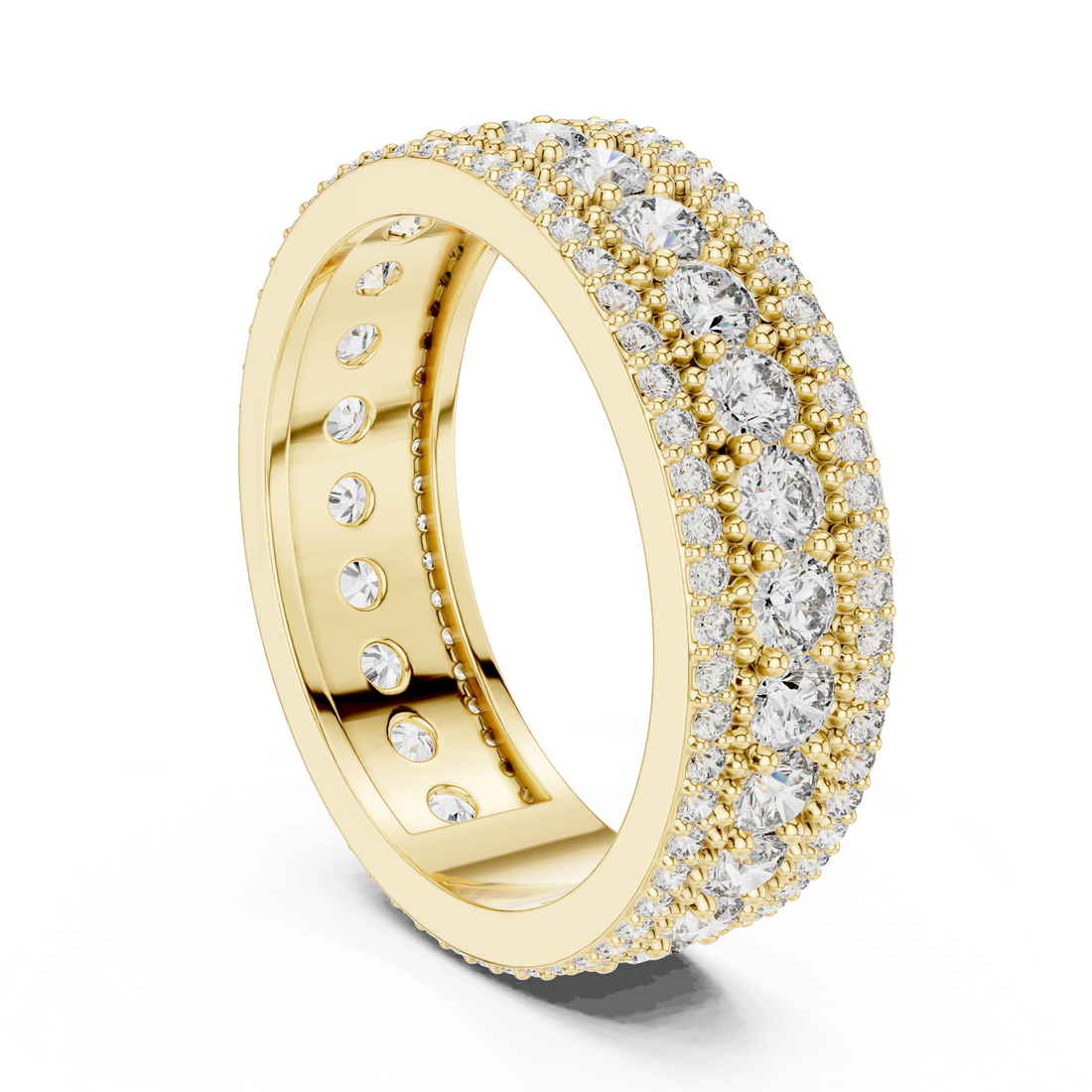 Gold toe ring with floral engraving.