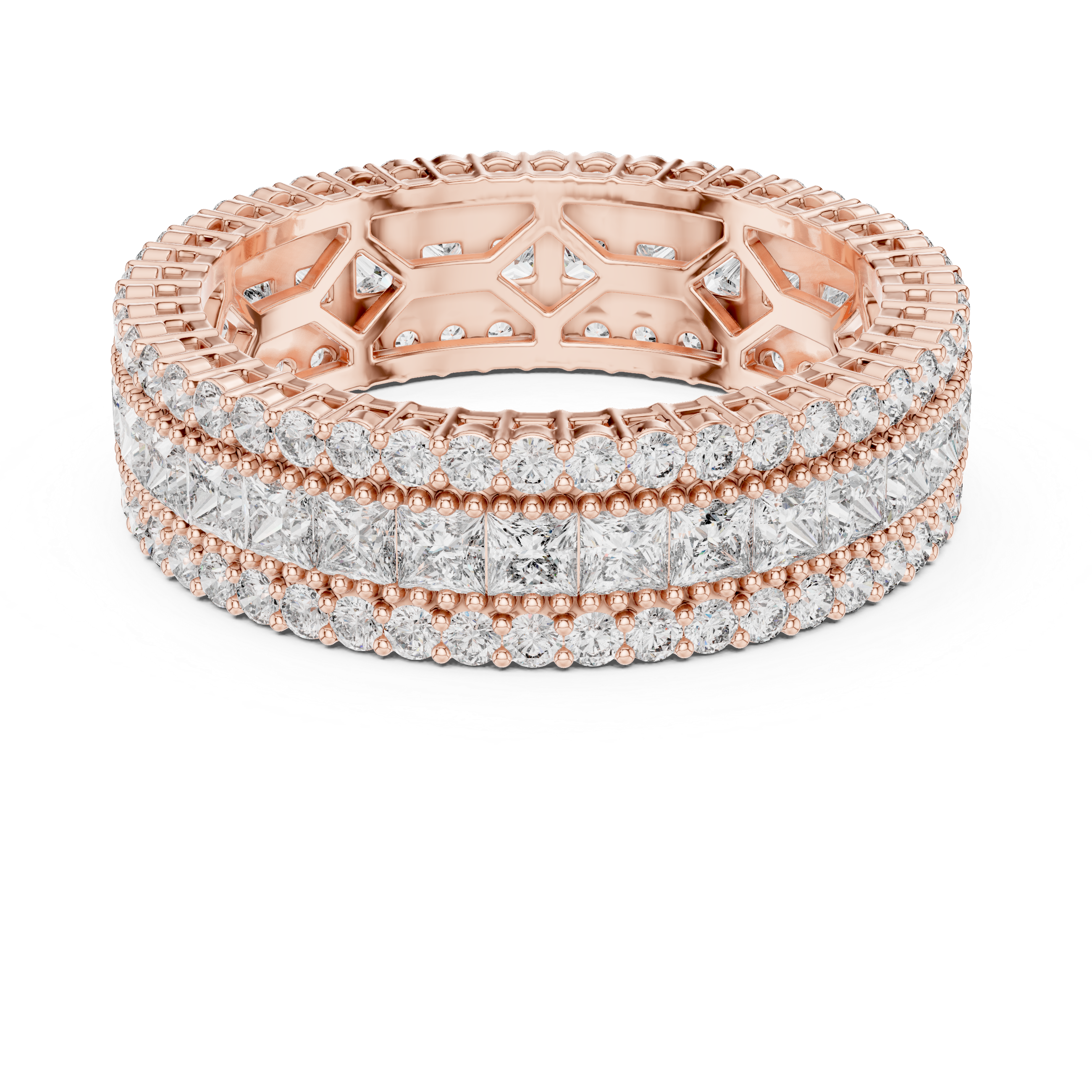 Diamond brooch with intricate pattern.