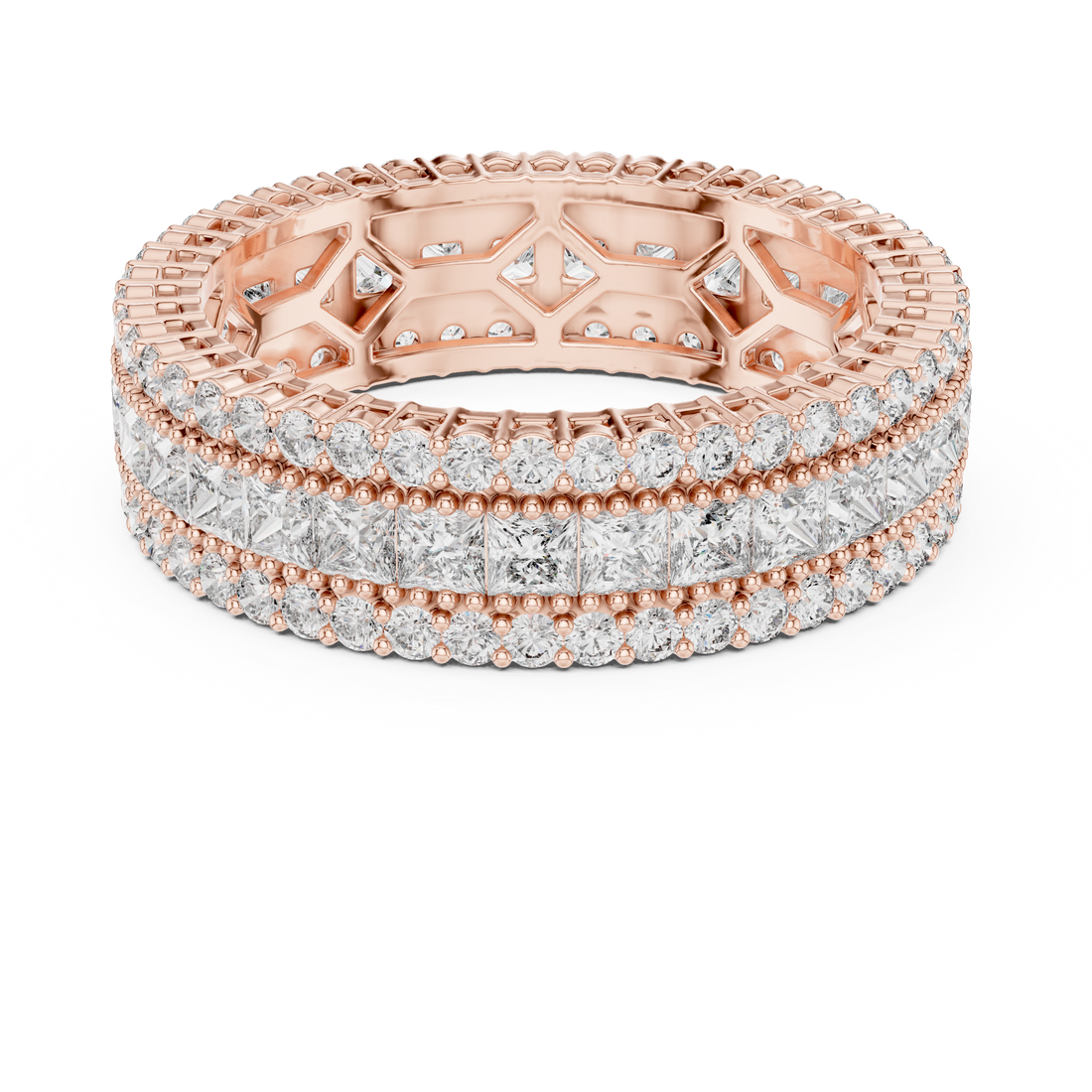 Diamond brooch with intricate pattern.