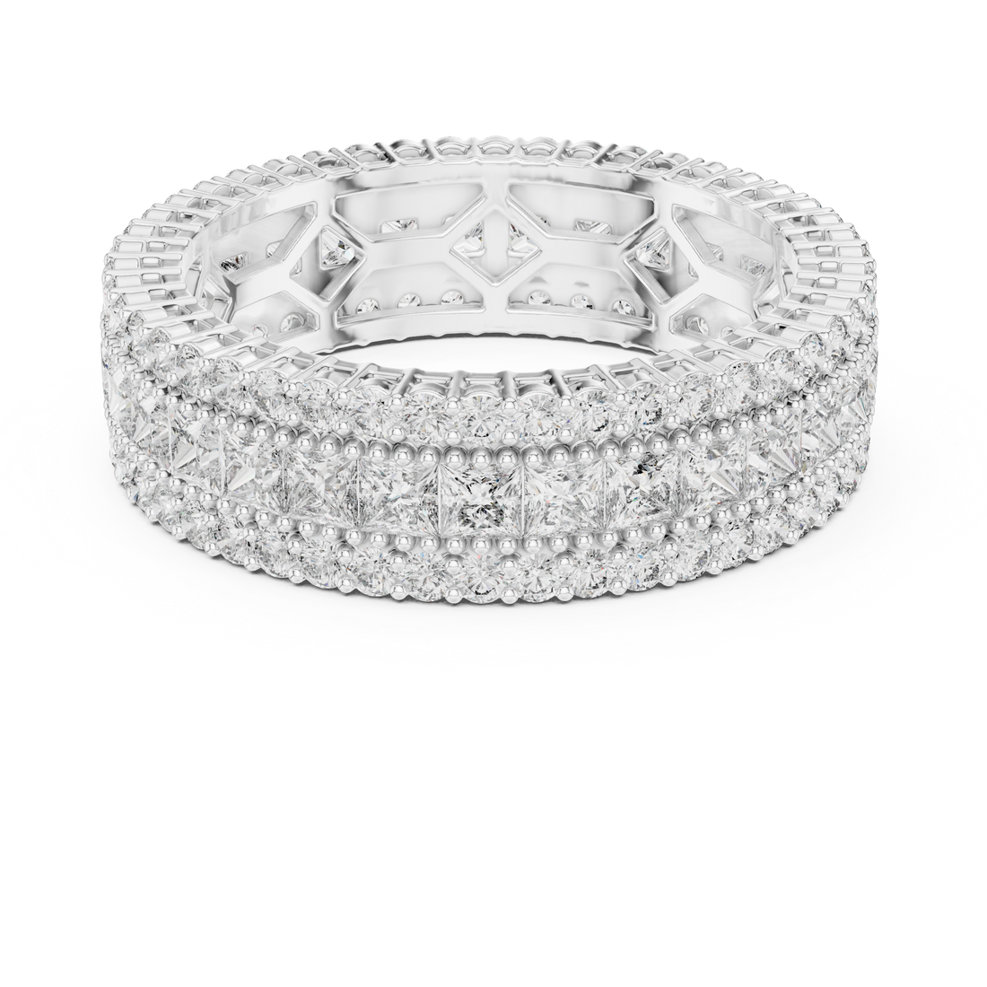 Men's diamond ring with bold style.