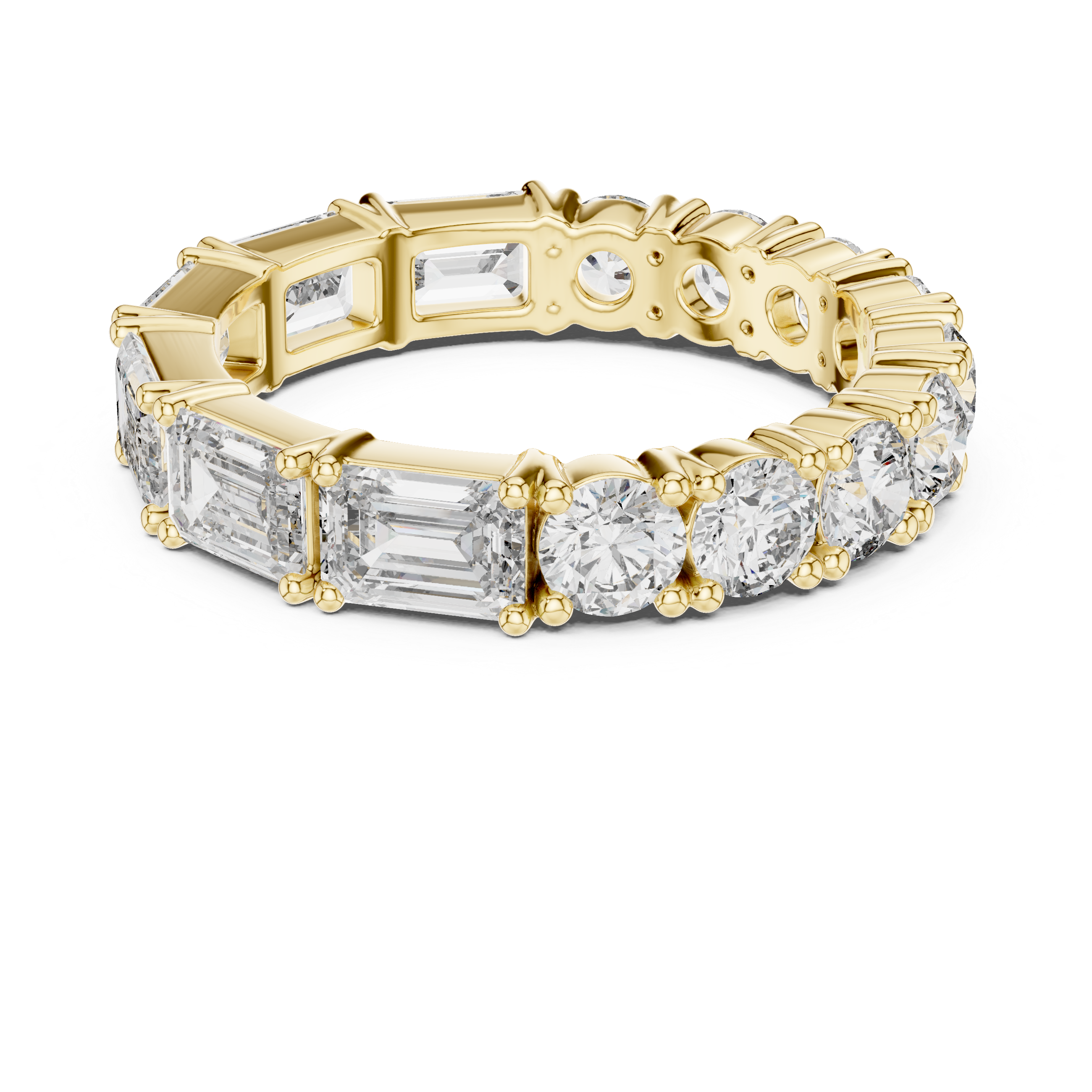 Anniversary ring with sparkling stones.