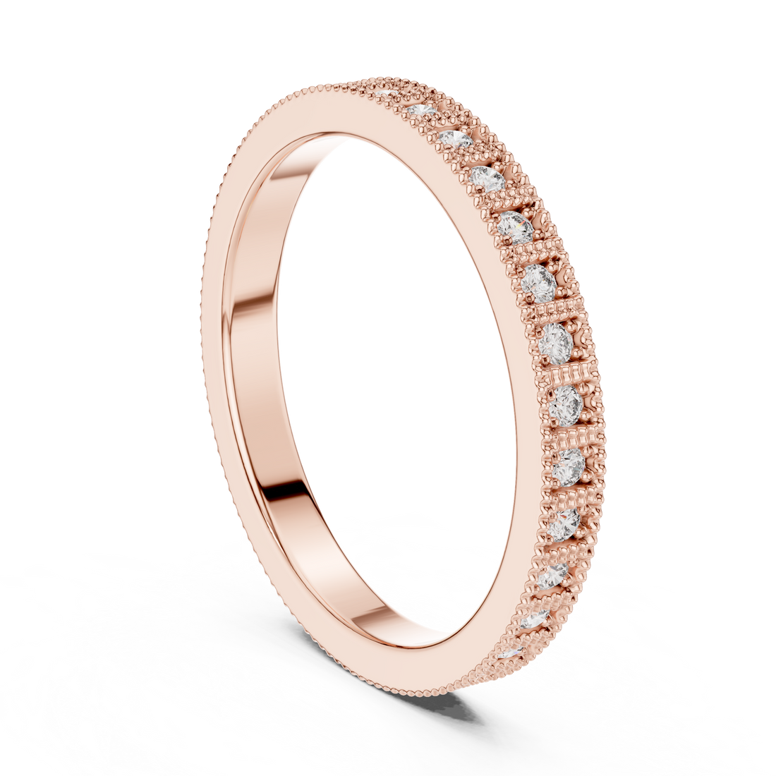 Celebration ring with gemstone center.