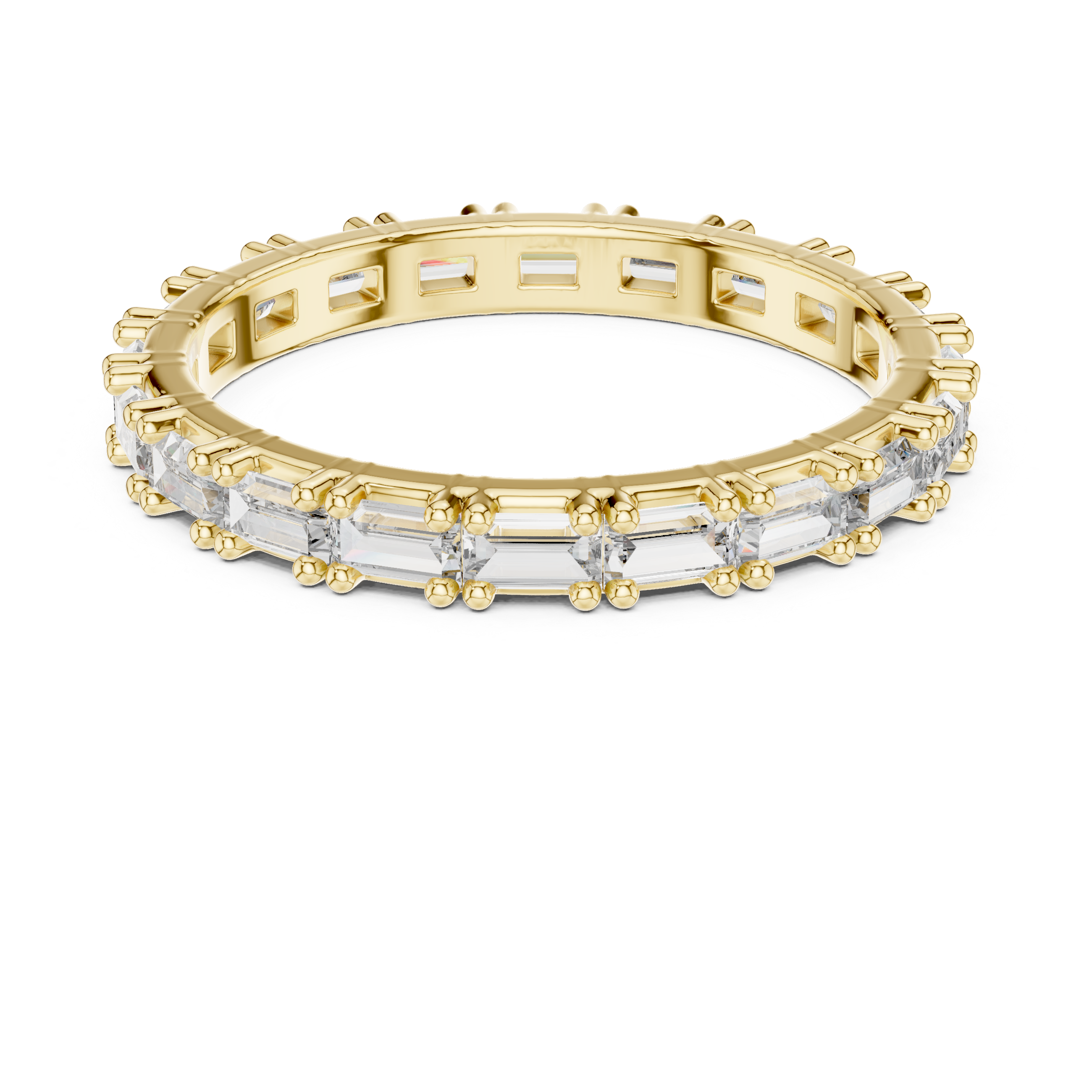 Floral toe ring with carved design.