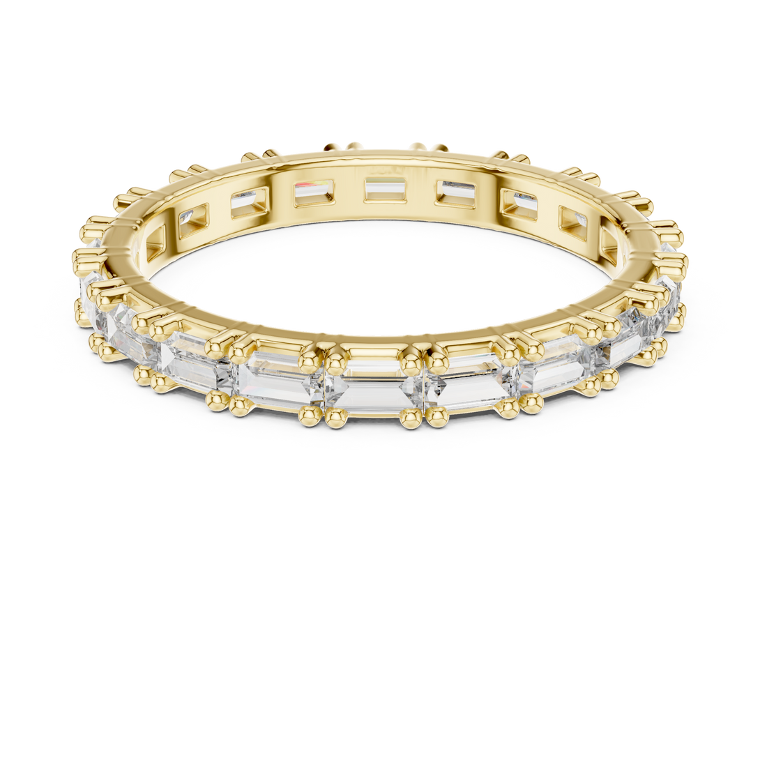 Floral toe ring with carved design.