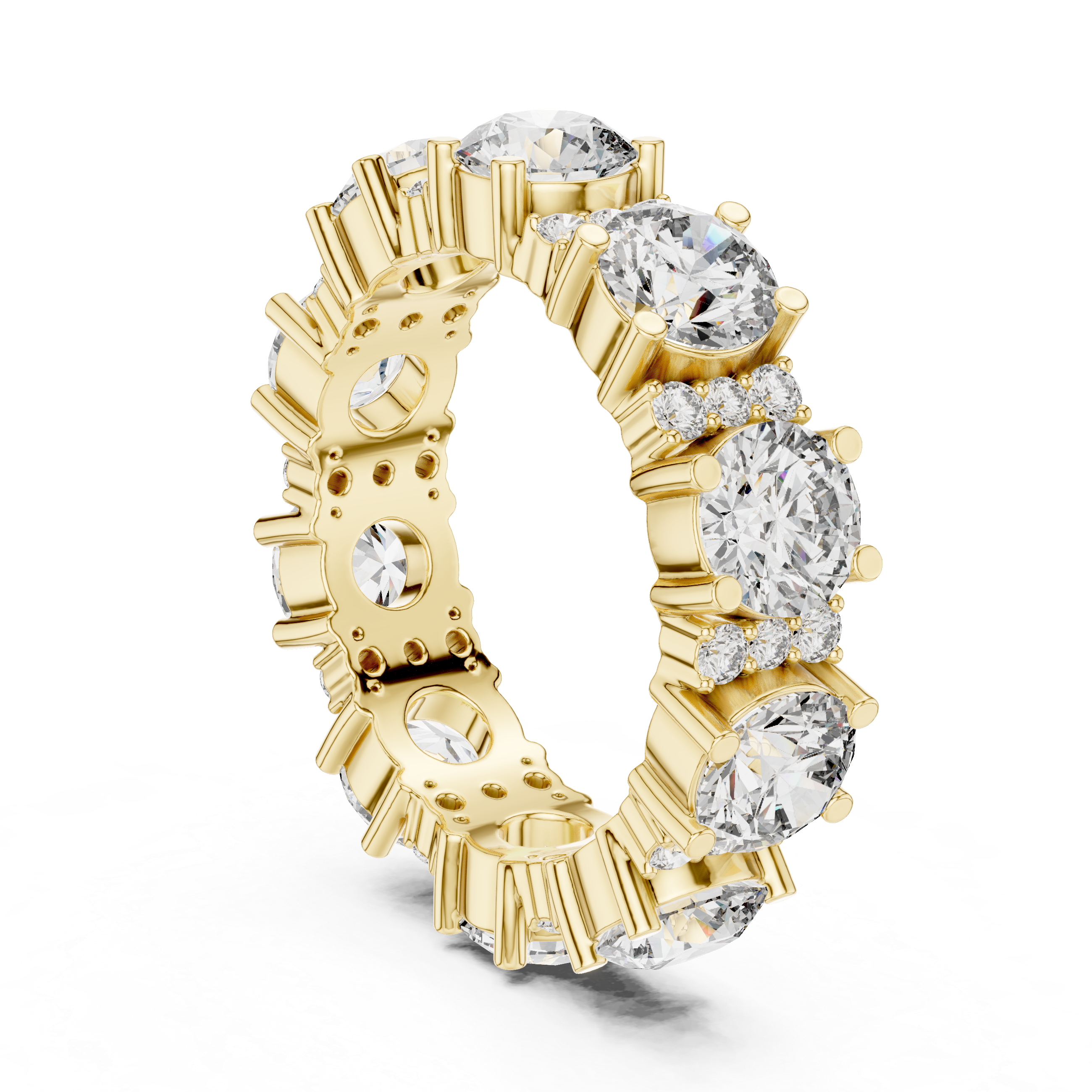 Dual-tone gold ring with modern layered design.
