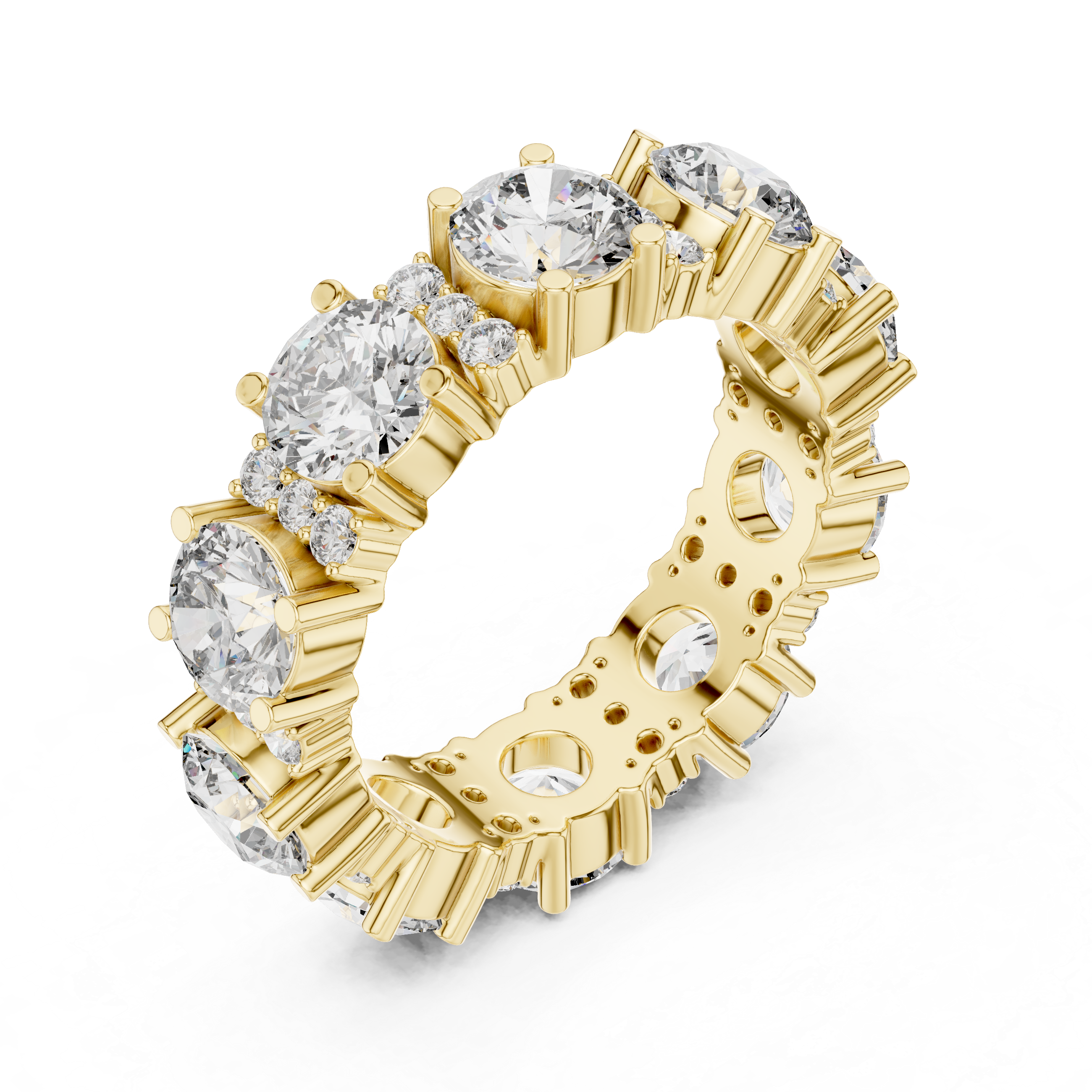 Split shank diamond ring with elegant structure.