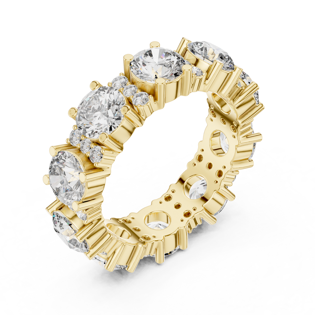 Split shank diamond ring with elegant structure.