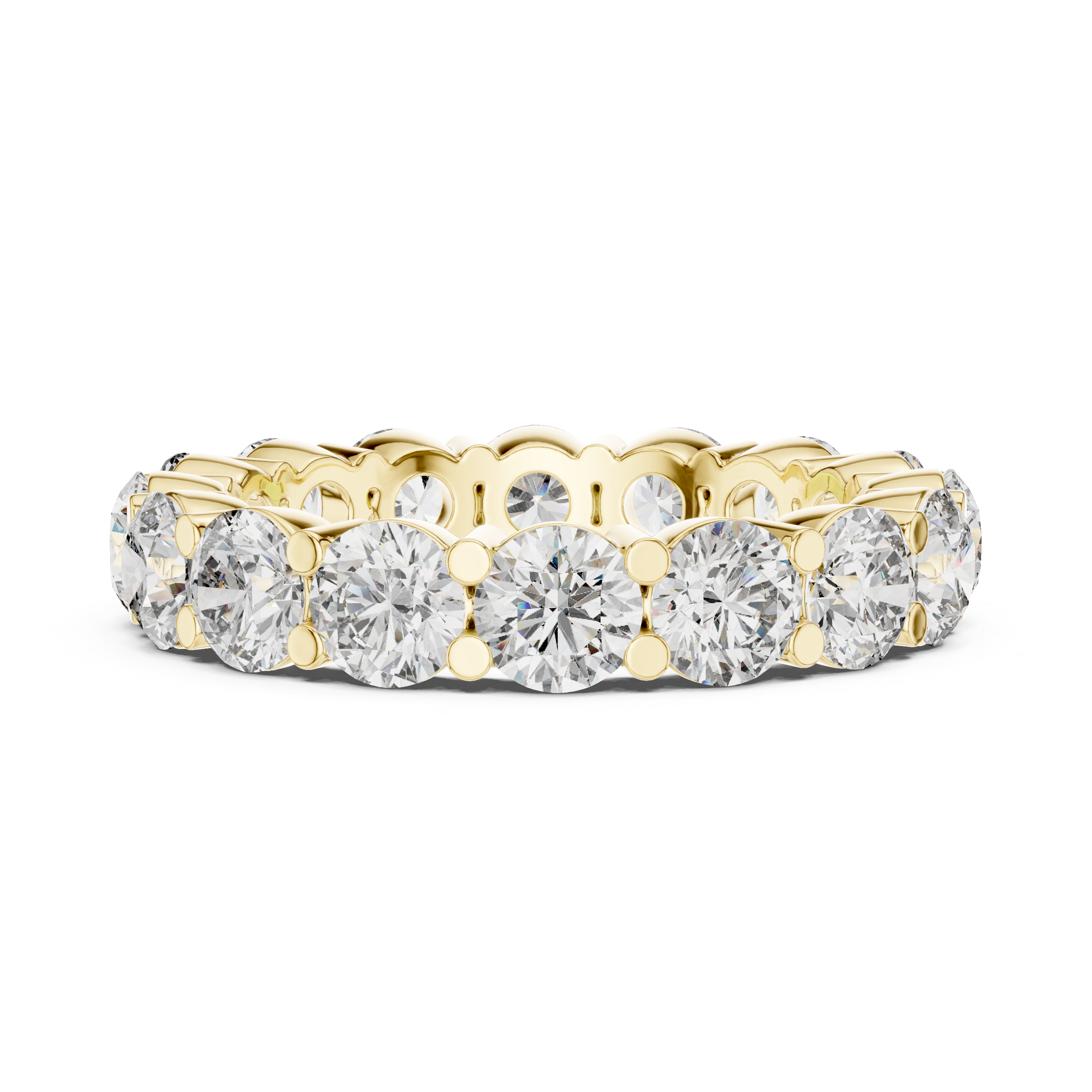 Gold link bracelet with bold structure.