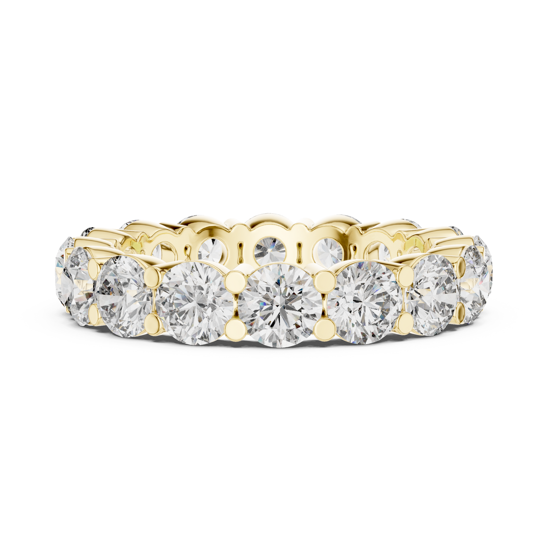 Gold link bracelet with bold structure.