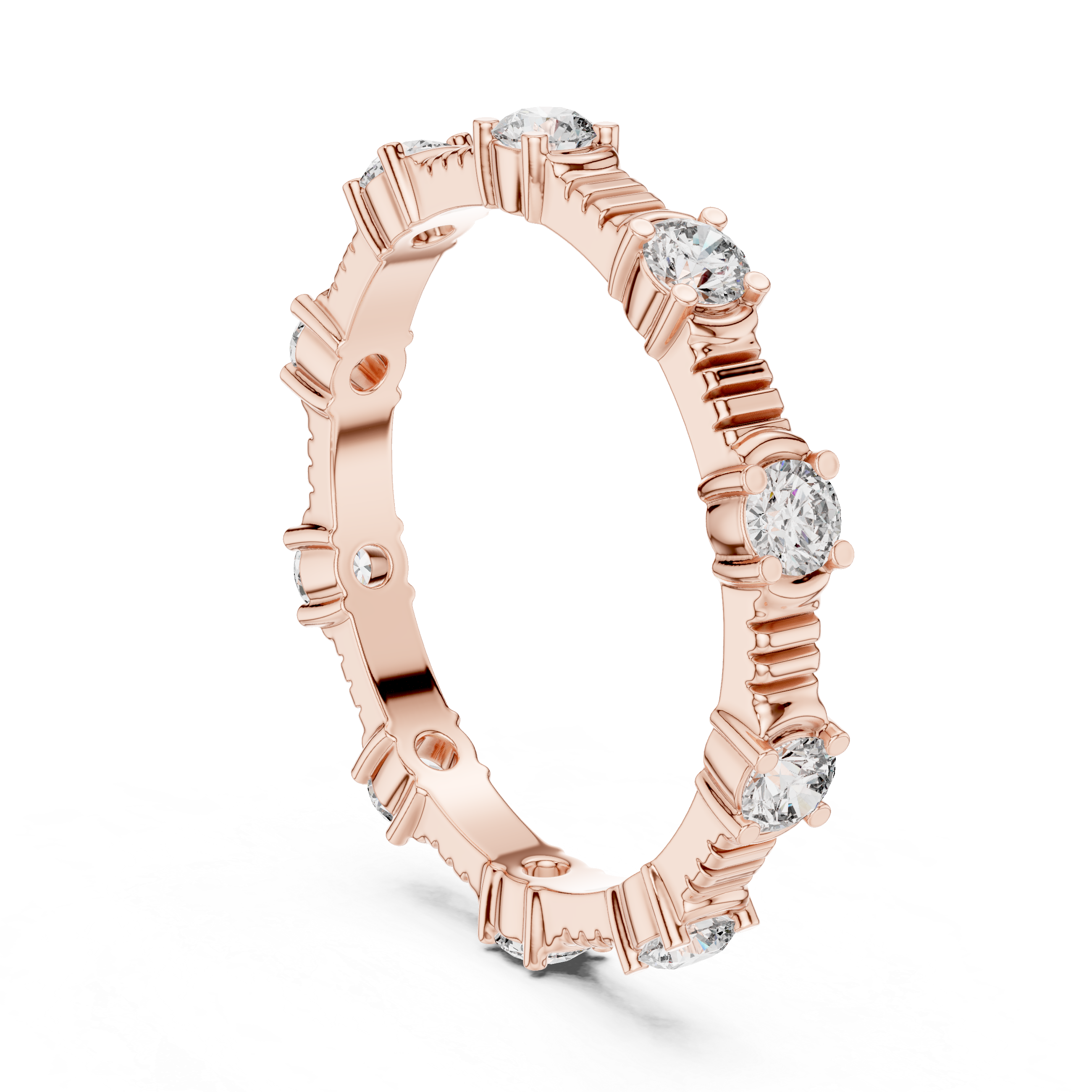 Hinged gold bracelet with engraved surface.