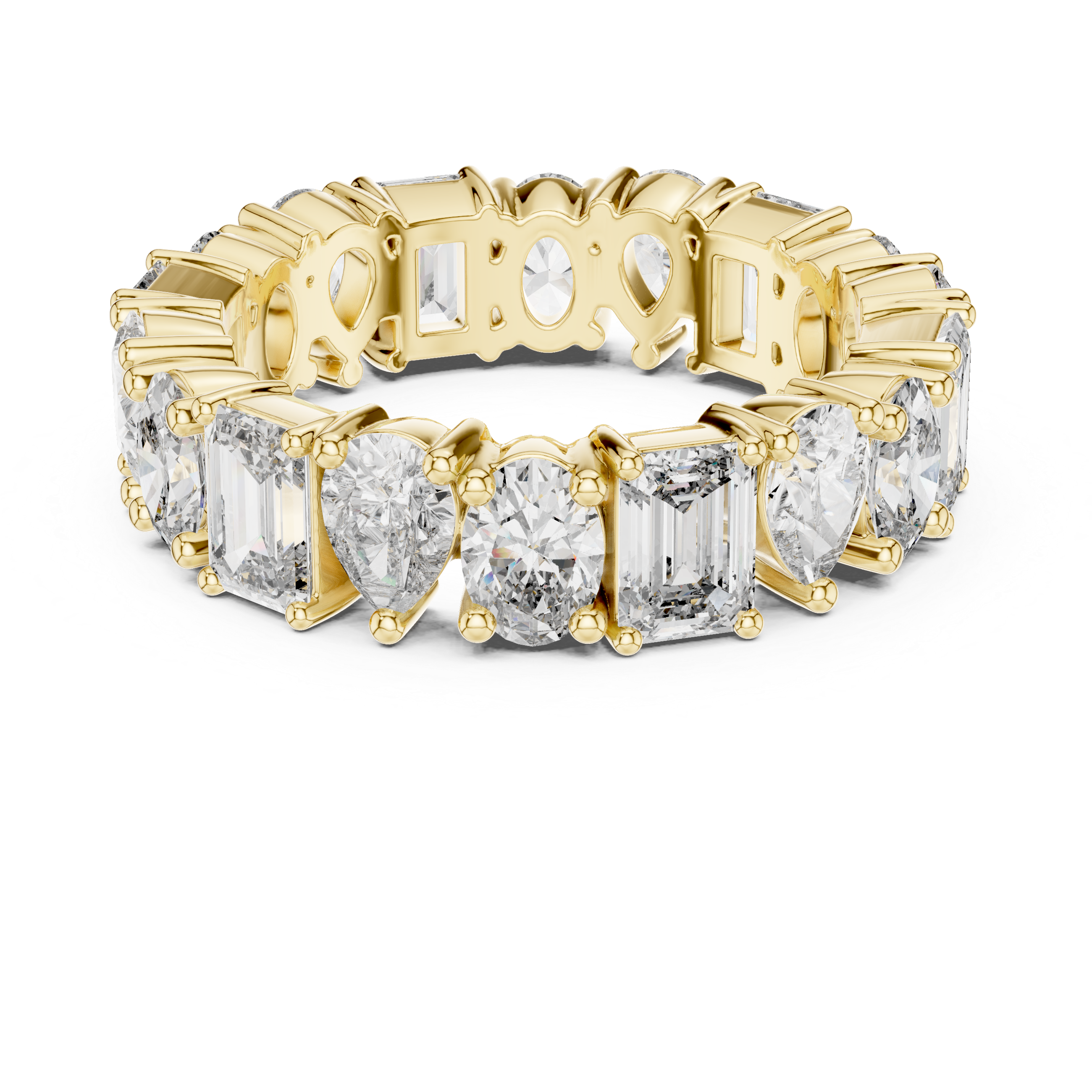 Multi-stone ring with colorful gemstones.