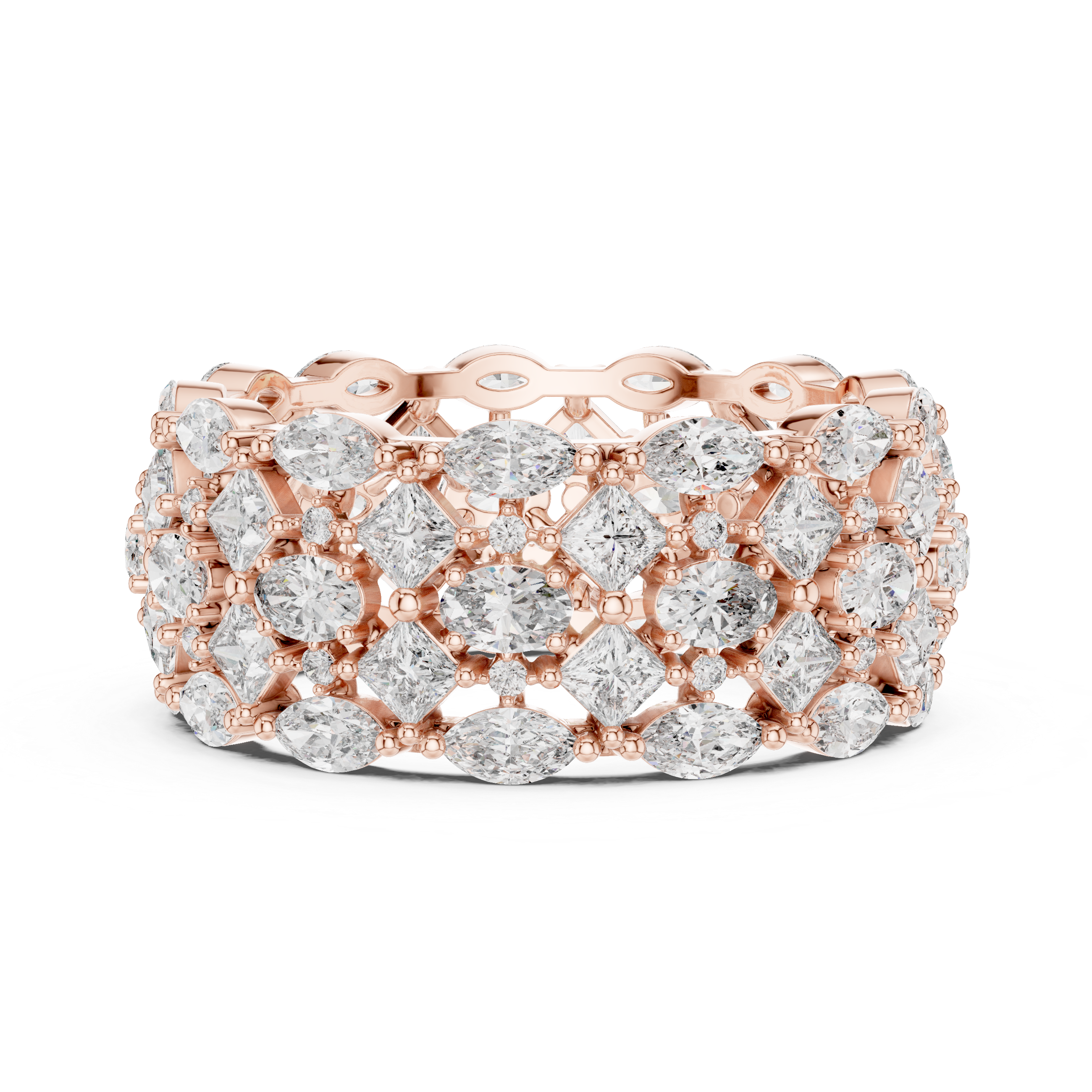 Artistic ring with sculptural design.