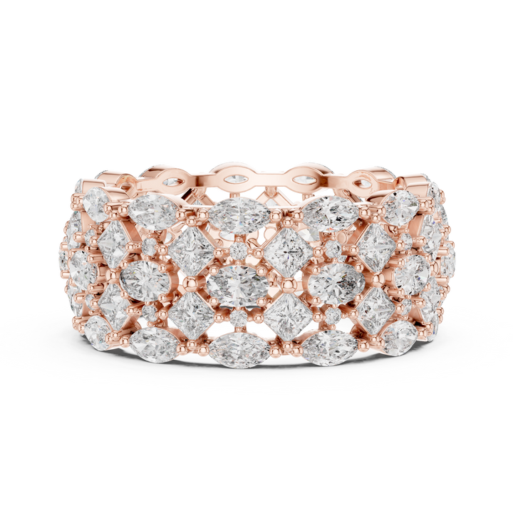 Artistic ring with sculptural design.