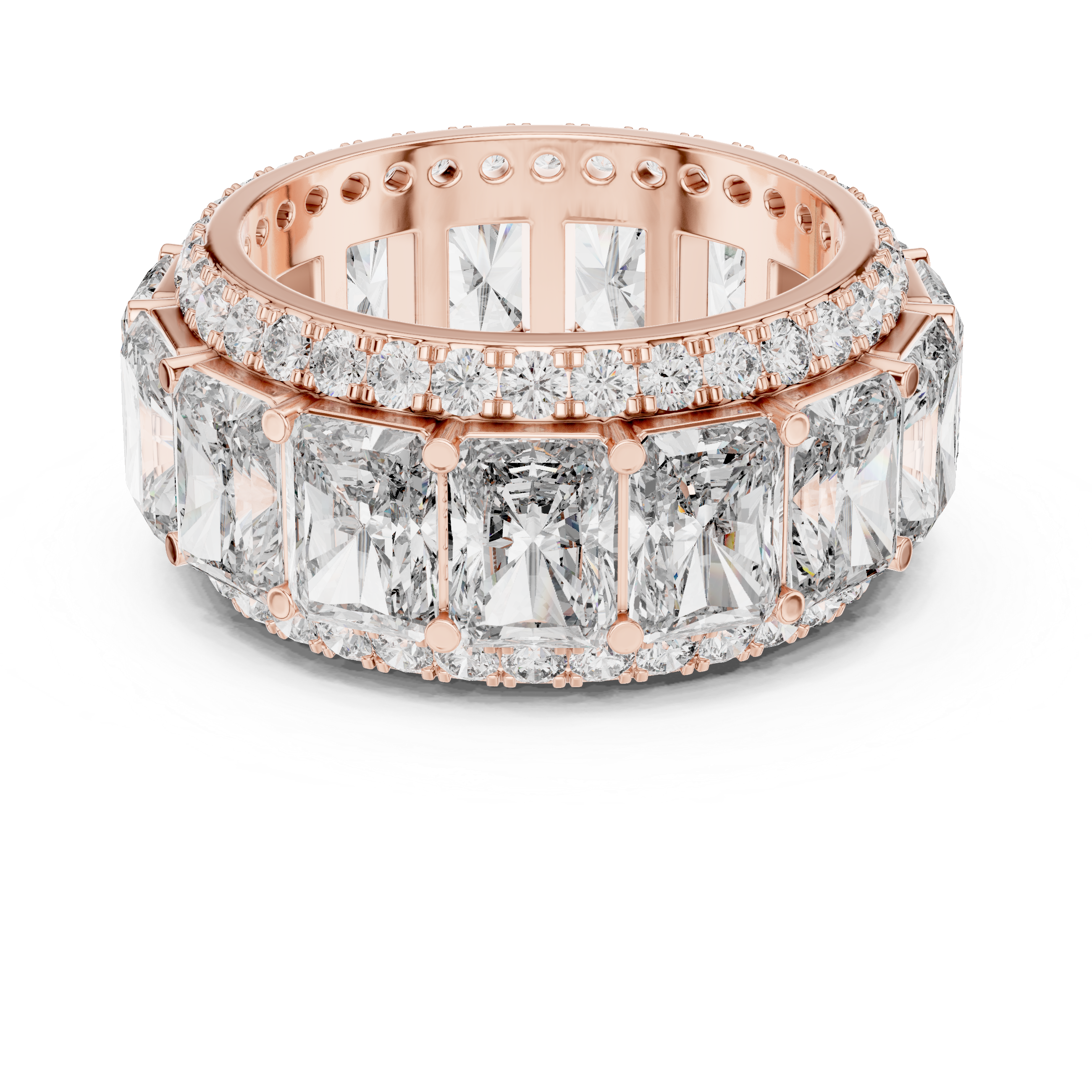 Stackable ring set with multiple thin bands.