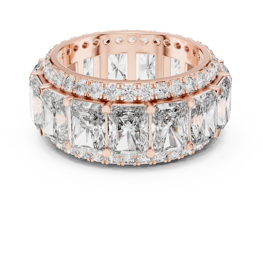 Stackable ring set with multiple thin bands.