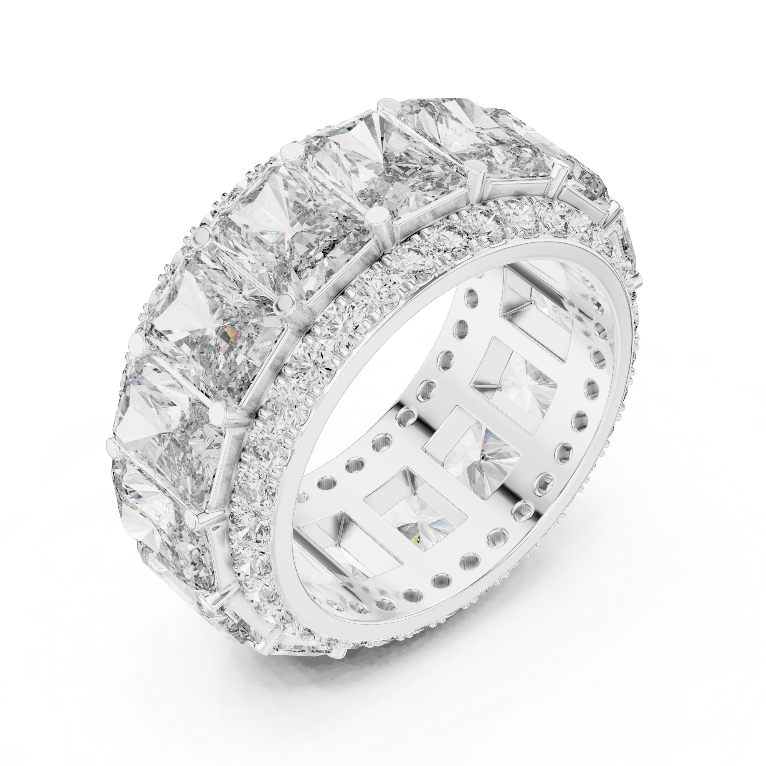 Anniversary band with sparkling accents.
