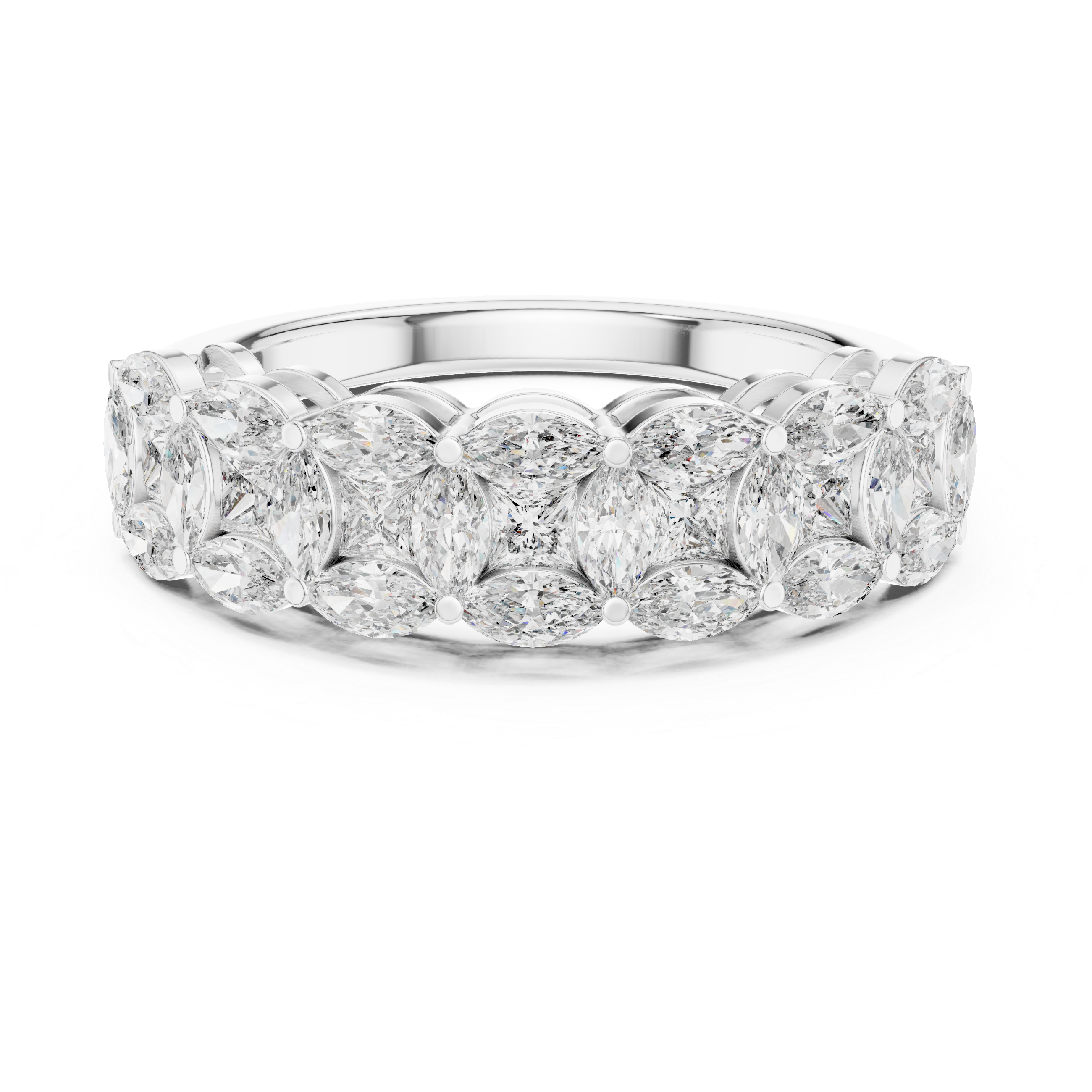 Round solitaire engagement ring with elegant band.