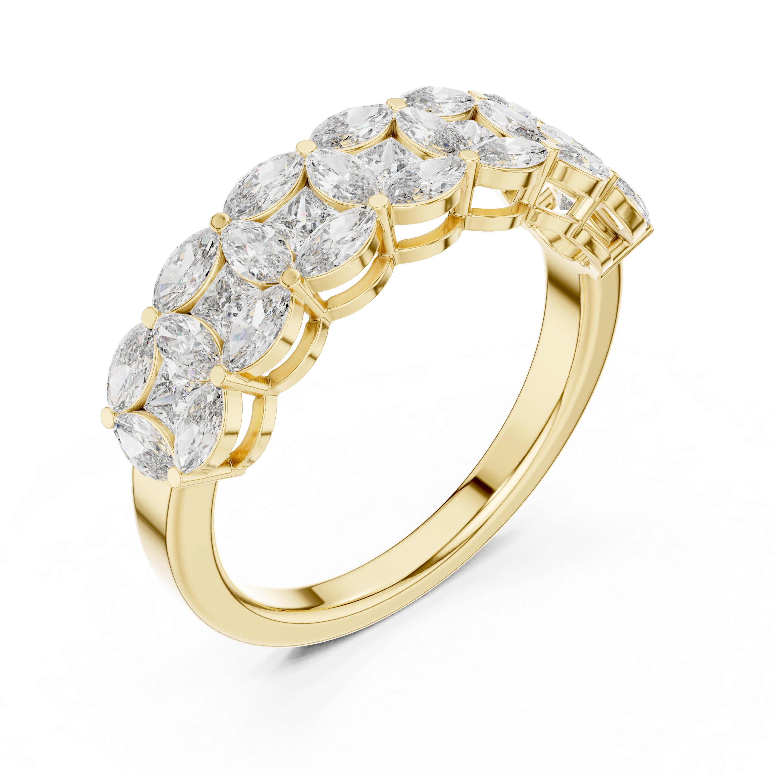 Oval solitaire ring with polished gold band.