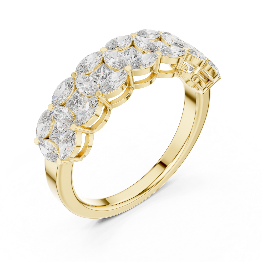 Oval solitaire ring with polished gold band.