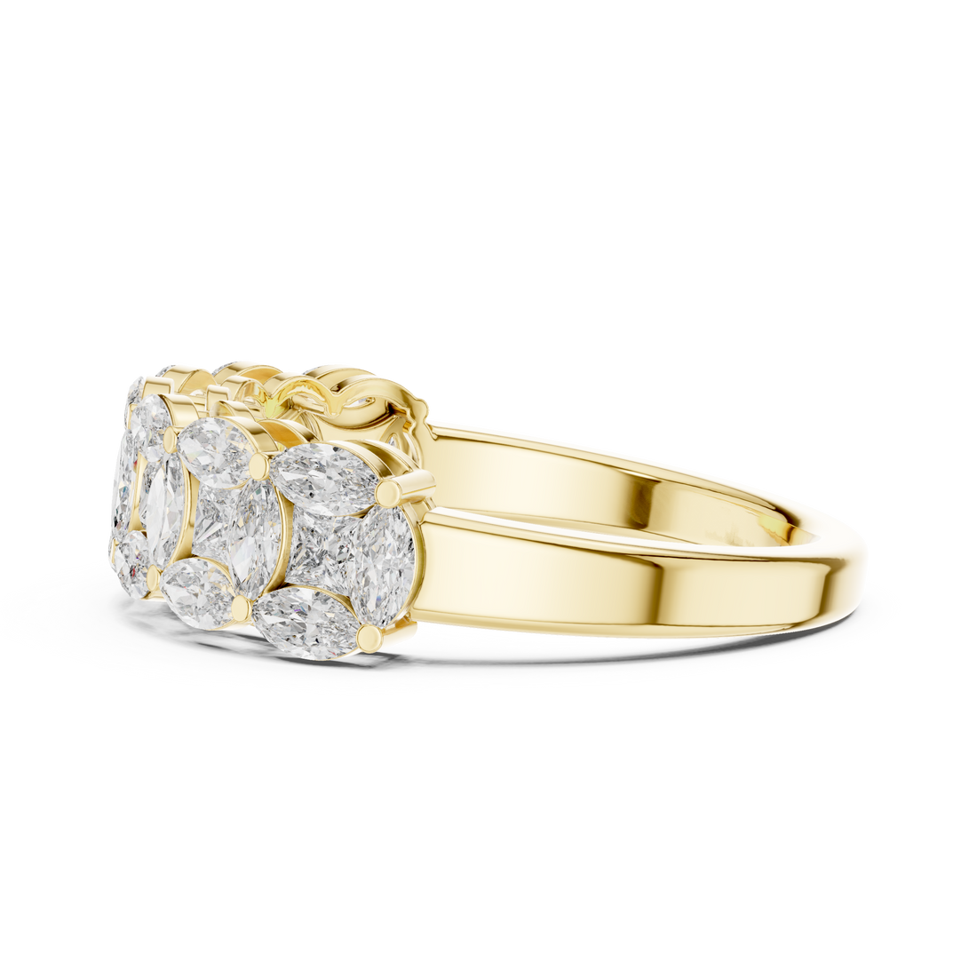 Princess-cut diamond ring with sleek finish.