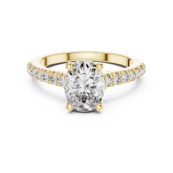 Diamond gemstone ring with sleek setting.