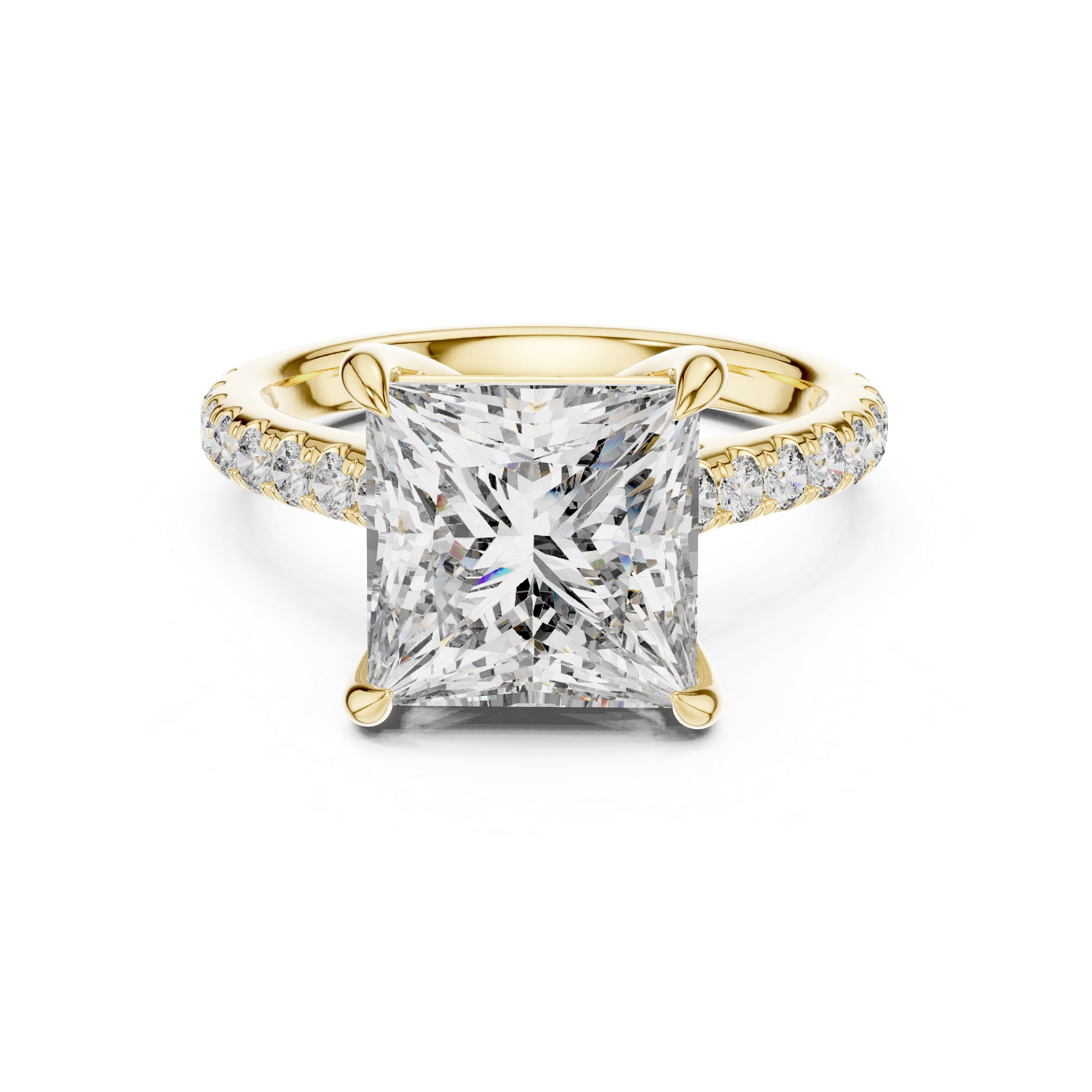 Small diamond earrings with polished setting.