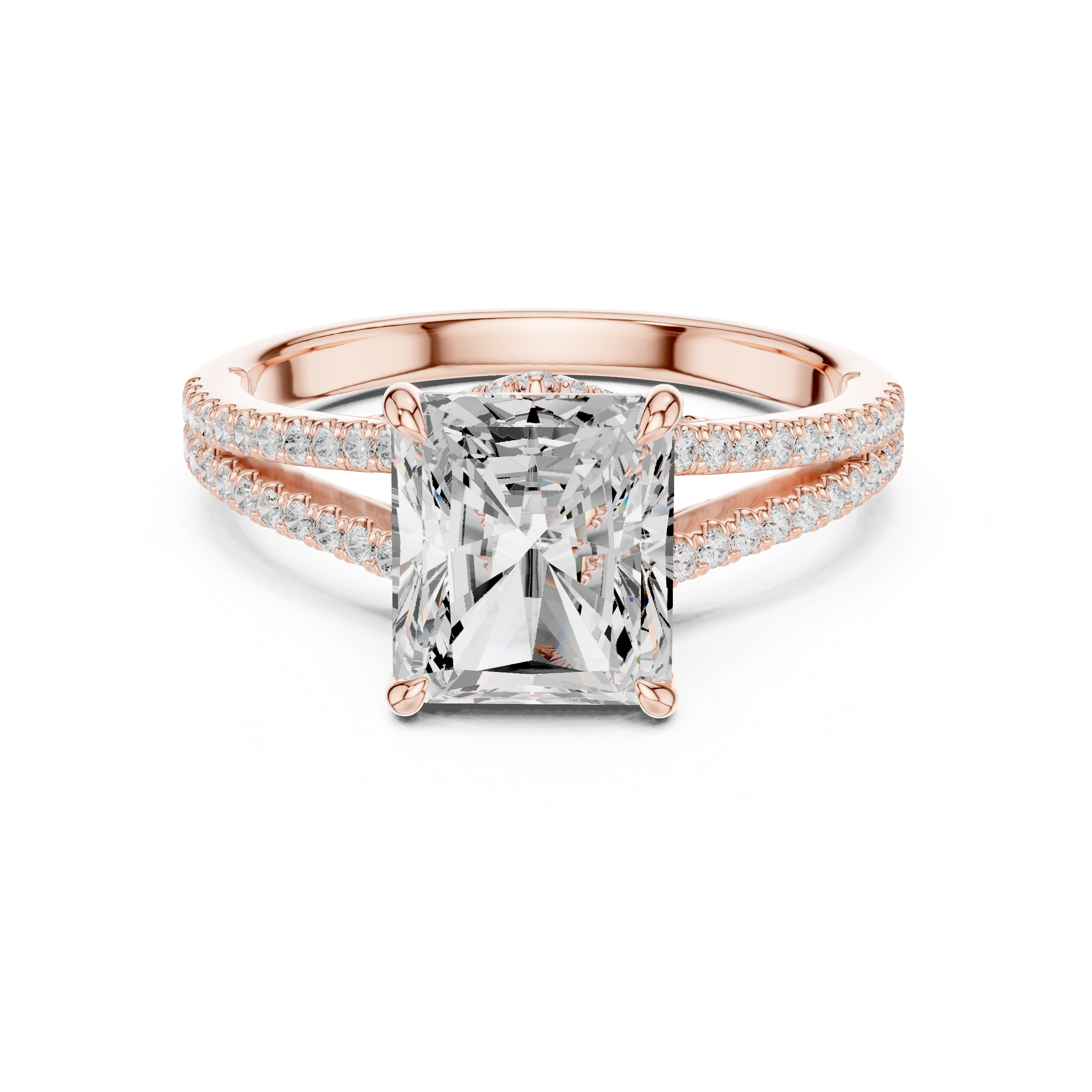 White gold solitaire ring with modern finish.