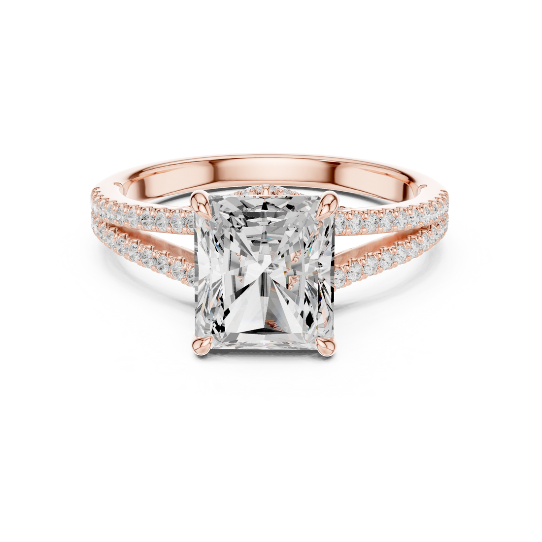 White gold solitaire ring with modern finish.
