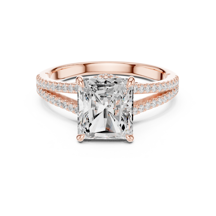 White gold solitaire ring with modern finish.