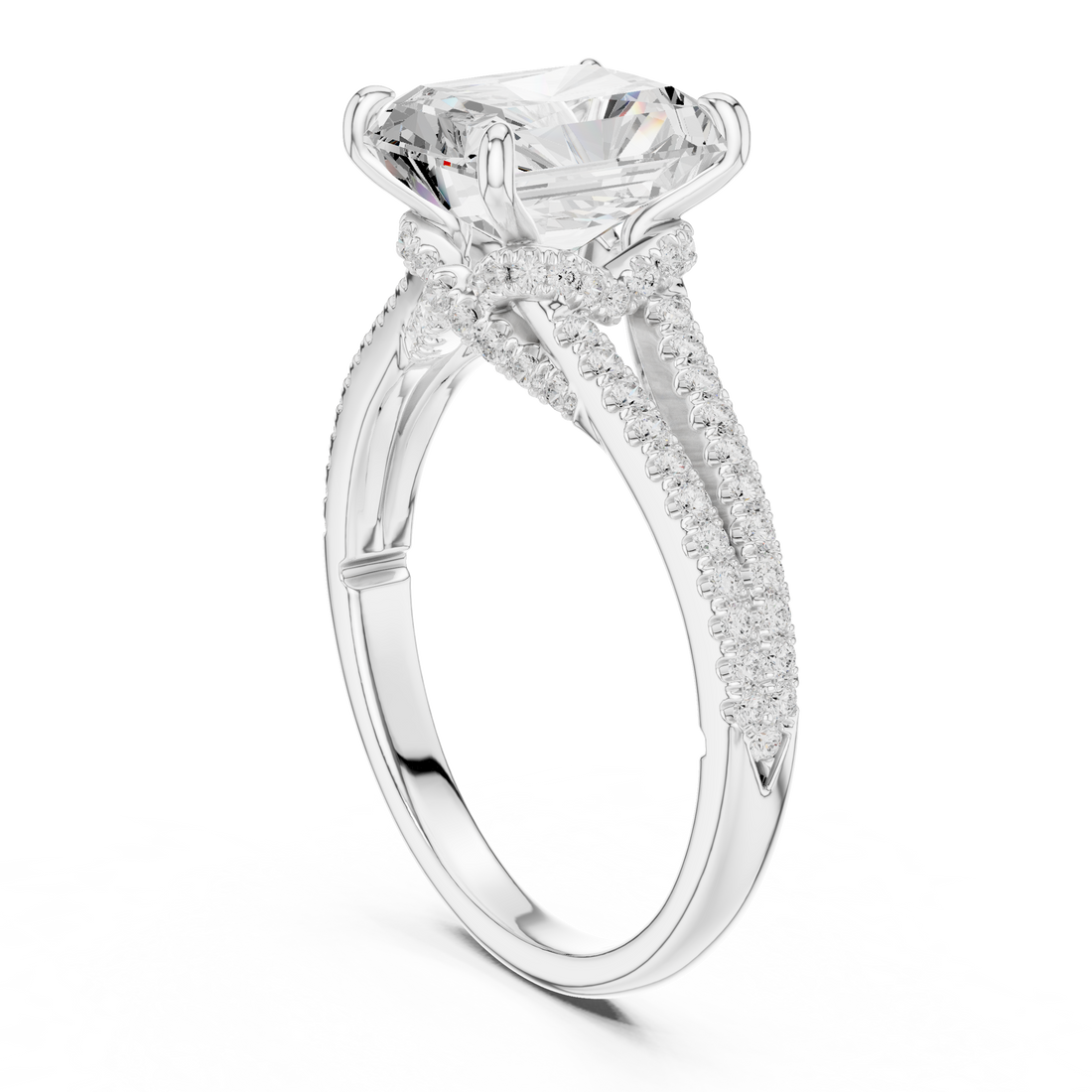 Cluster diamond ring with bright center sparkle.