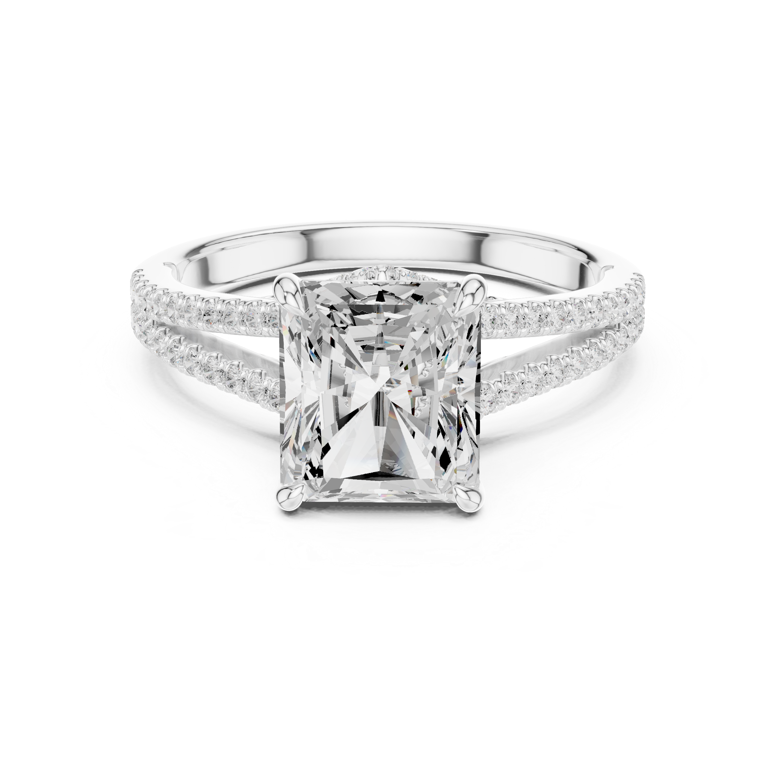 Small huggie hoop earrings with diamond accents.