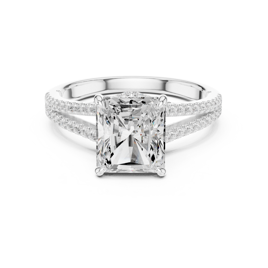 Small huggie hoop earrings with diamond accents.