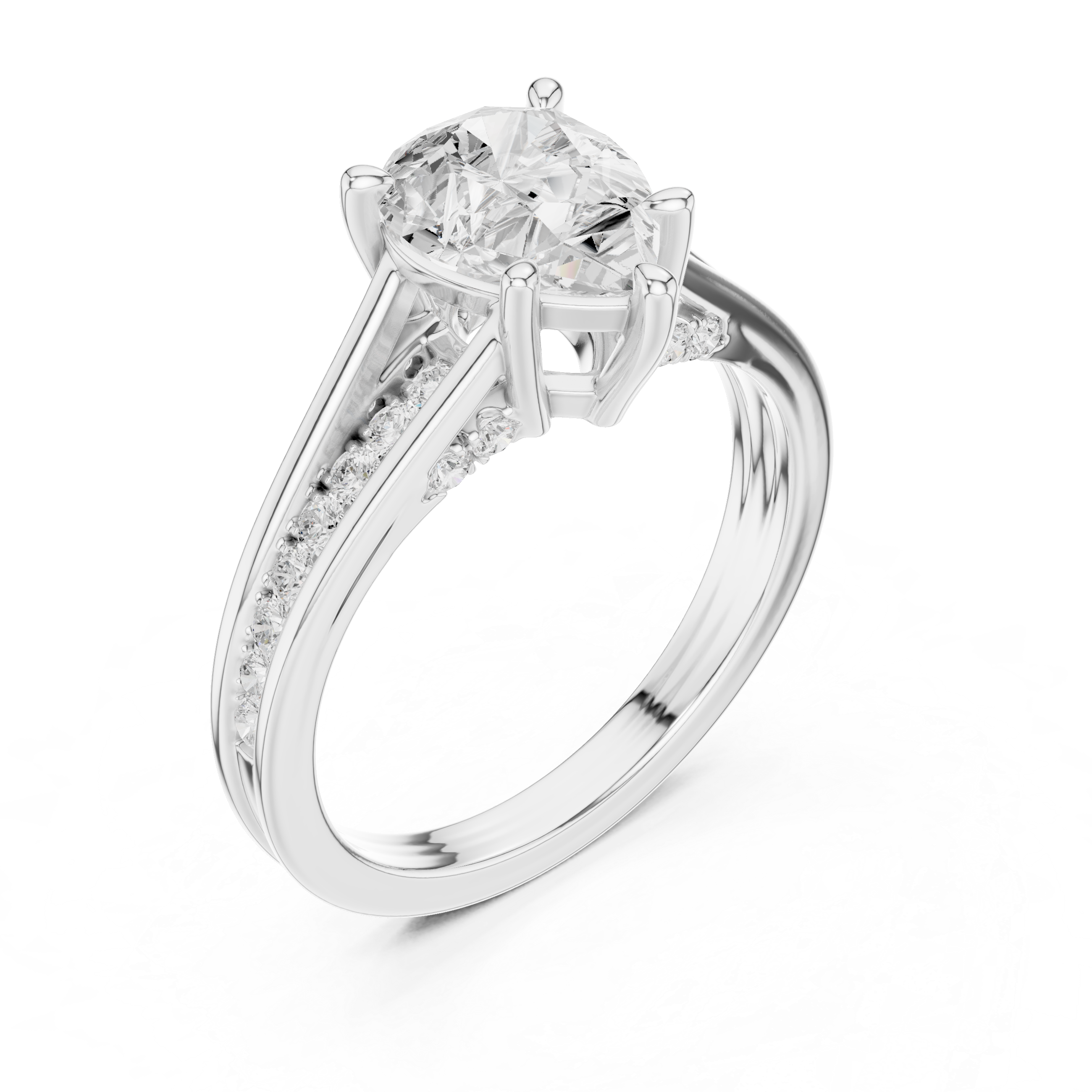 Diamond brooch with intricate pattern.