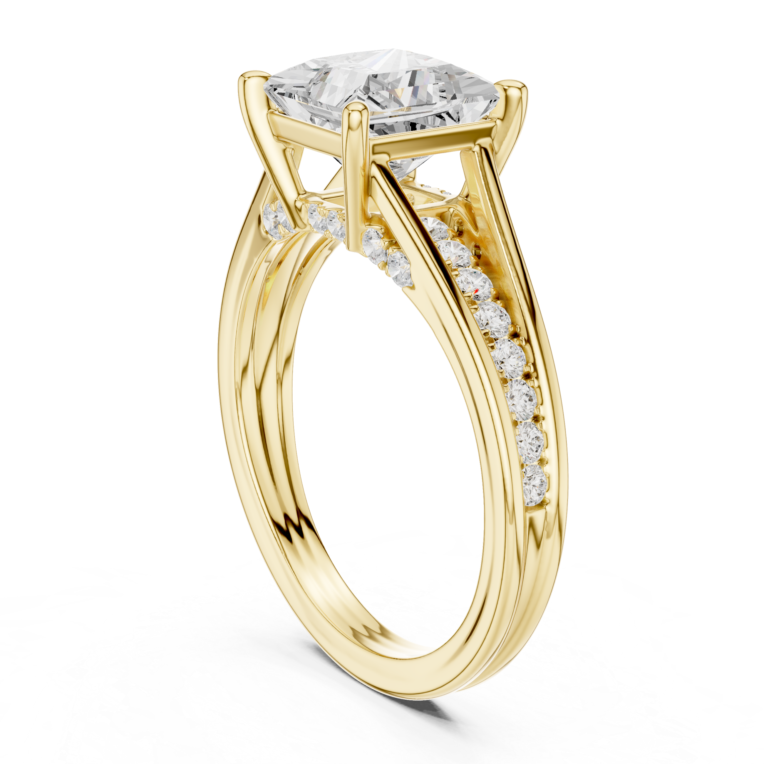 Halo cocktail ring with bold center stone.